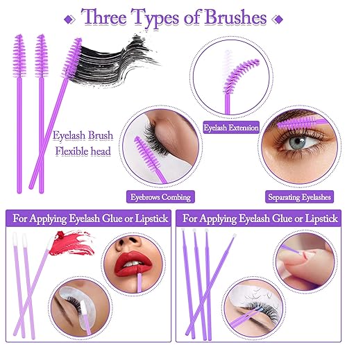 Vista 13 de Kit profesional de 404 suministros para extensiones de pestañas con racimos de pestañas, abanico de pestañas, pegamento de extensión, removedor