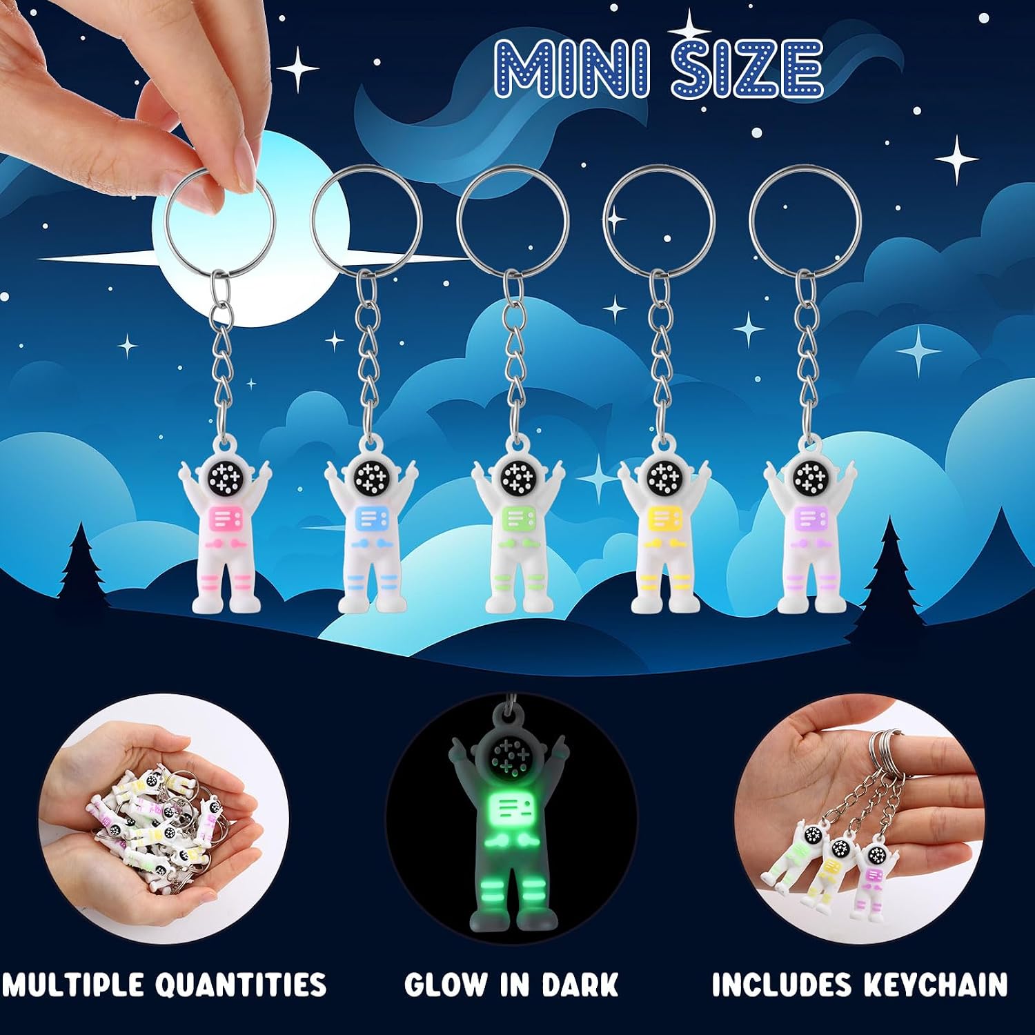 Astronaut Keychains Glow in The Dark Space Keychains