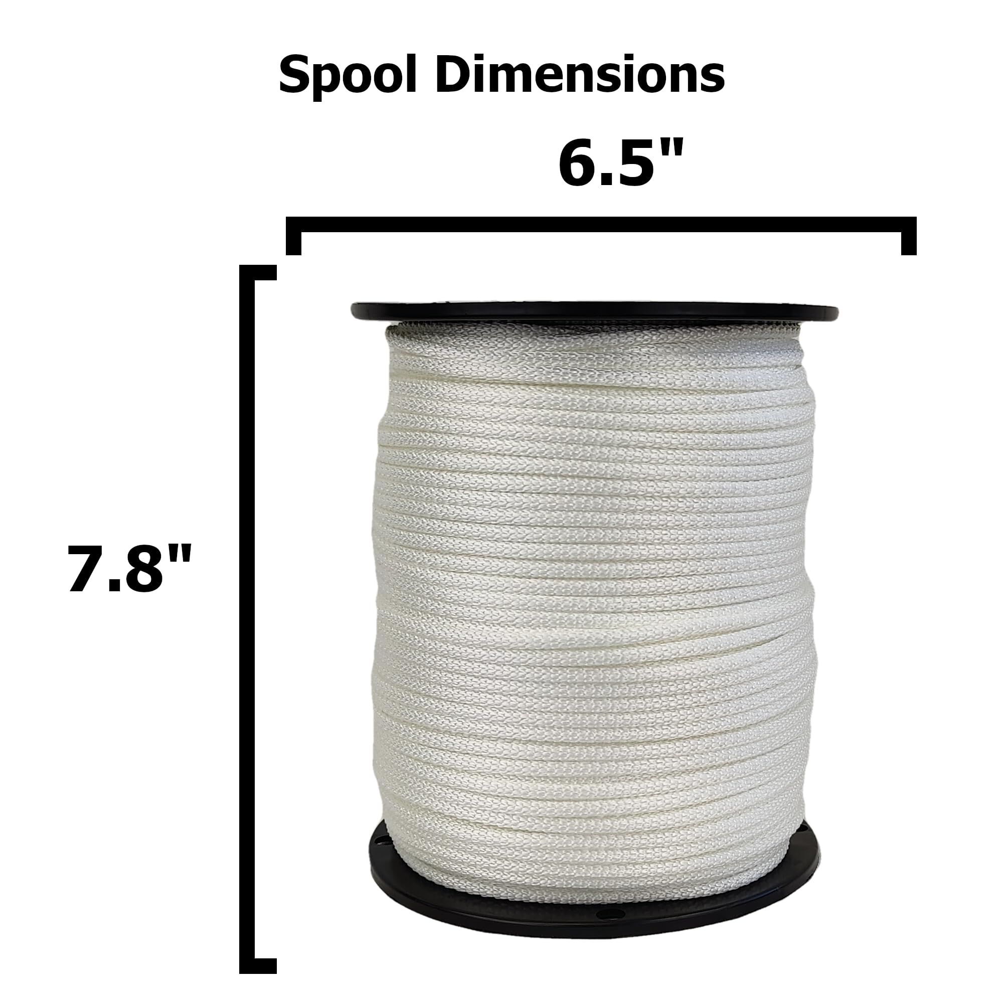 Weißes Dacron-Polyester-Seil, 9,5 Mm Durchmesser, 75 M Spule - Hohe UV- Und Abriebfestigkeit