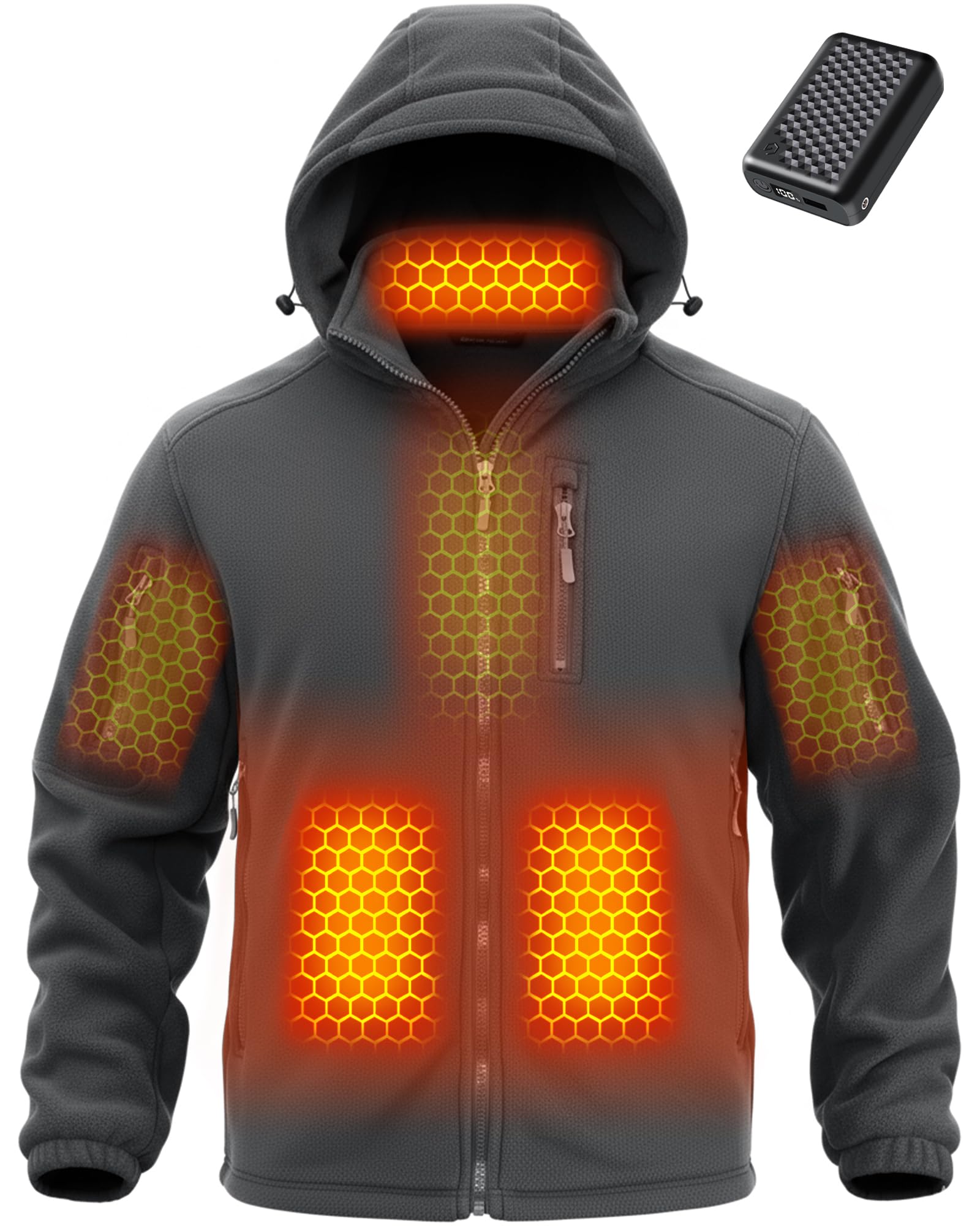 Wulcea Men Heated Graphene Fleece Jackets 12v Battery Pack Included Best Birthday Christmas Gift Ideas Boyfriend Husband Who Have Everything Unique Top Nice Gifts Cool Useful