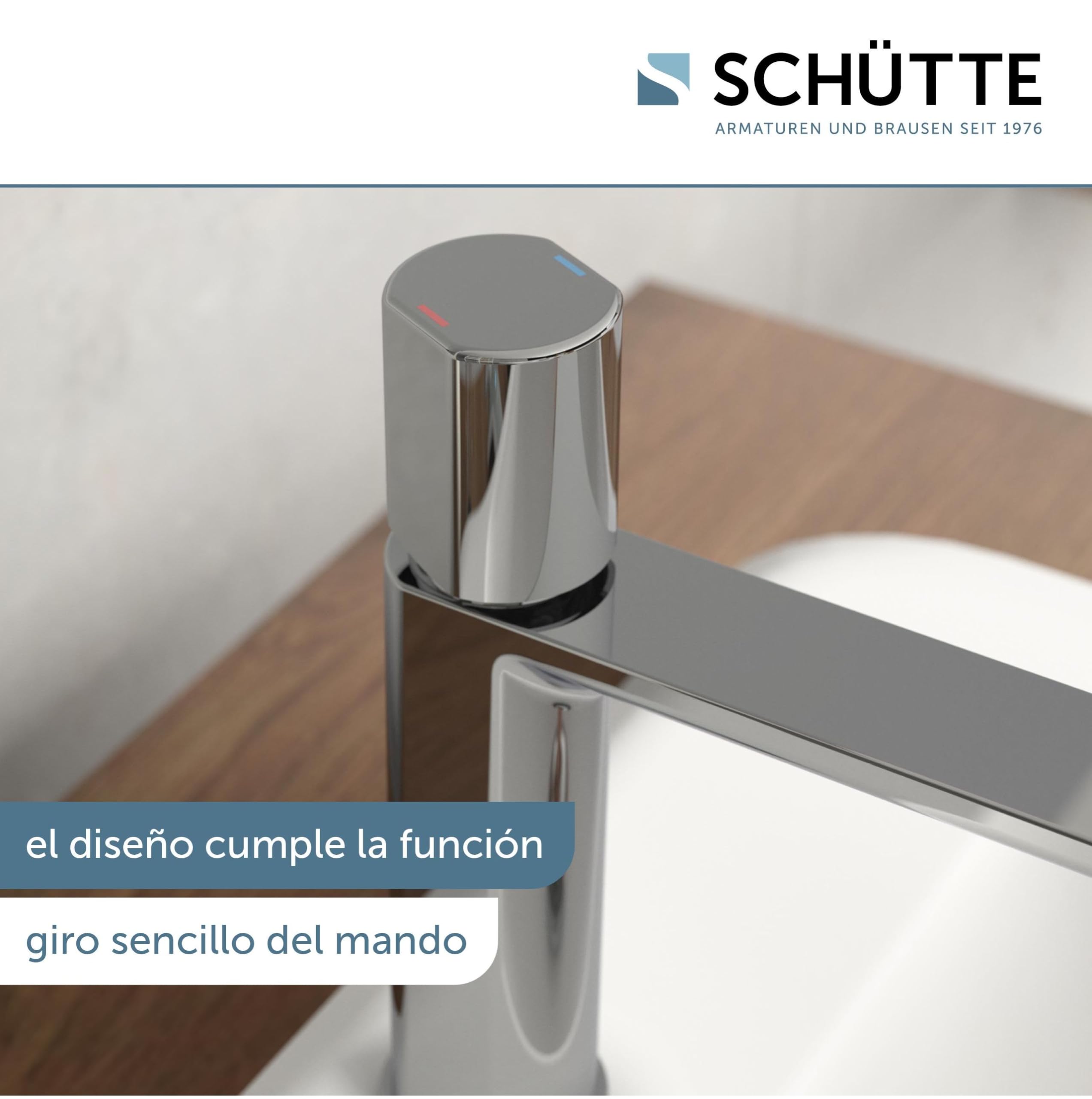 Schütte New York 33610 - Grifo mezclador monomando para lavabo con desagüe, grifo mezclador con válvula emergente, grifo de baño, monomando para baño, cromado