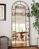 Vista 3 de Antok Espejo de longitud completa de 71 x 28 pulgadas, espejo de piso, espejo decorativo de ventana arqueada, decoración con marco de metal, espejos