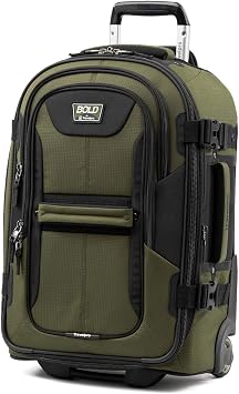 Travelpro Bold Softside Carry-On Rollaboard, Olive Green/Black, 22-Inch
