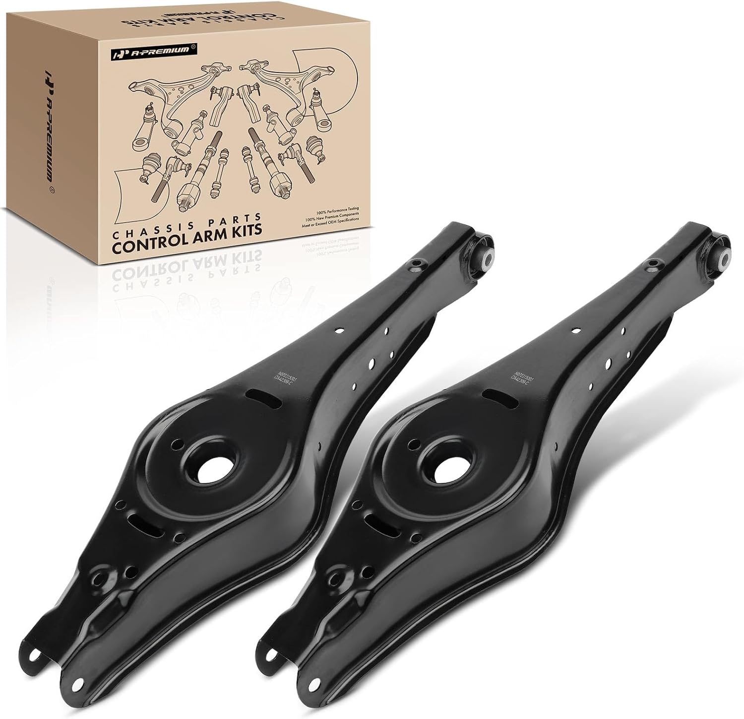 A-Premium 2 x Rear Lower Rearward Control Arm, Compatible with Volkswagen Jetta, Passat, Passat CC, Golf, Golf R, Tiguan, Beetle, CC, Eos, GTI & Audi A3, A3 Quattro, Q3, Q3 Quattro, TT, TT Quattro