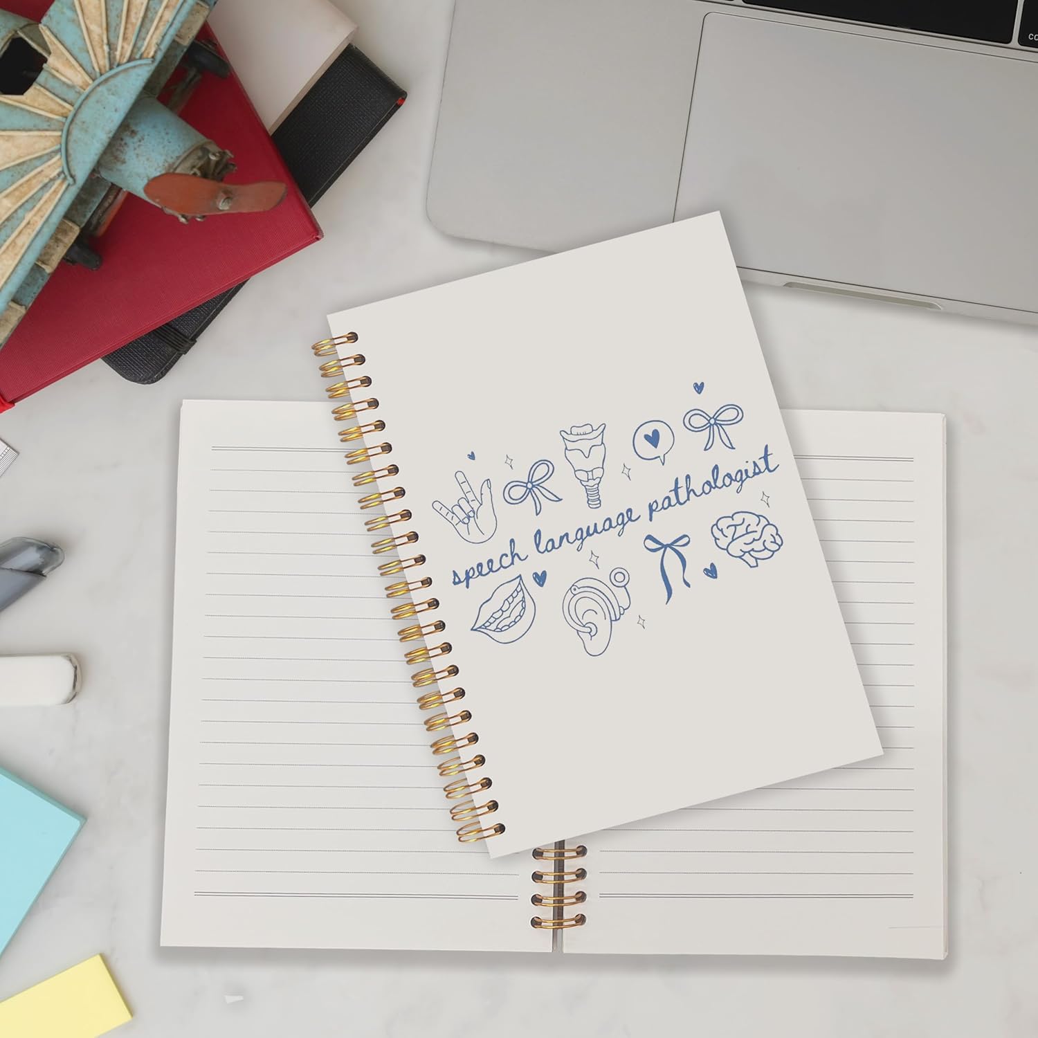 SLP Gifts Spiral Notebook 5.5x8.3, Speech Language Pathologist Gifts Journal for Writing, Mental Health Notebook Journal for Note Taking, Speech Therapy Office School Supplies - Image 6