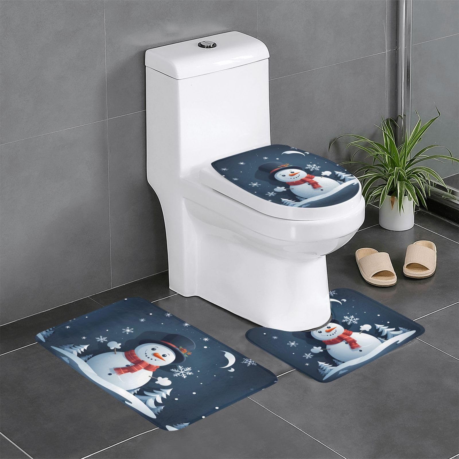 Tapis de bain antidérapants motif neige pour réchauffer l'ambiance de votre douche