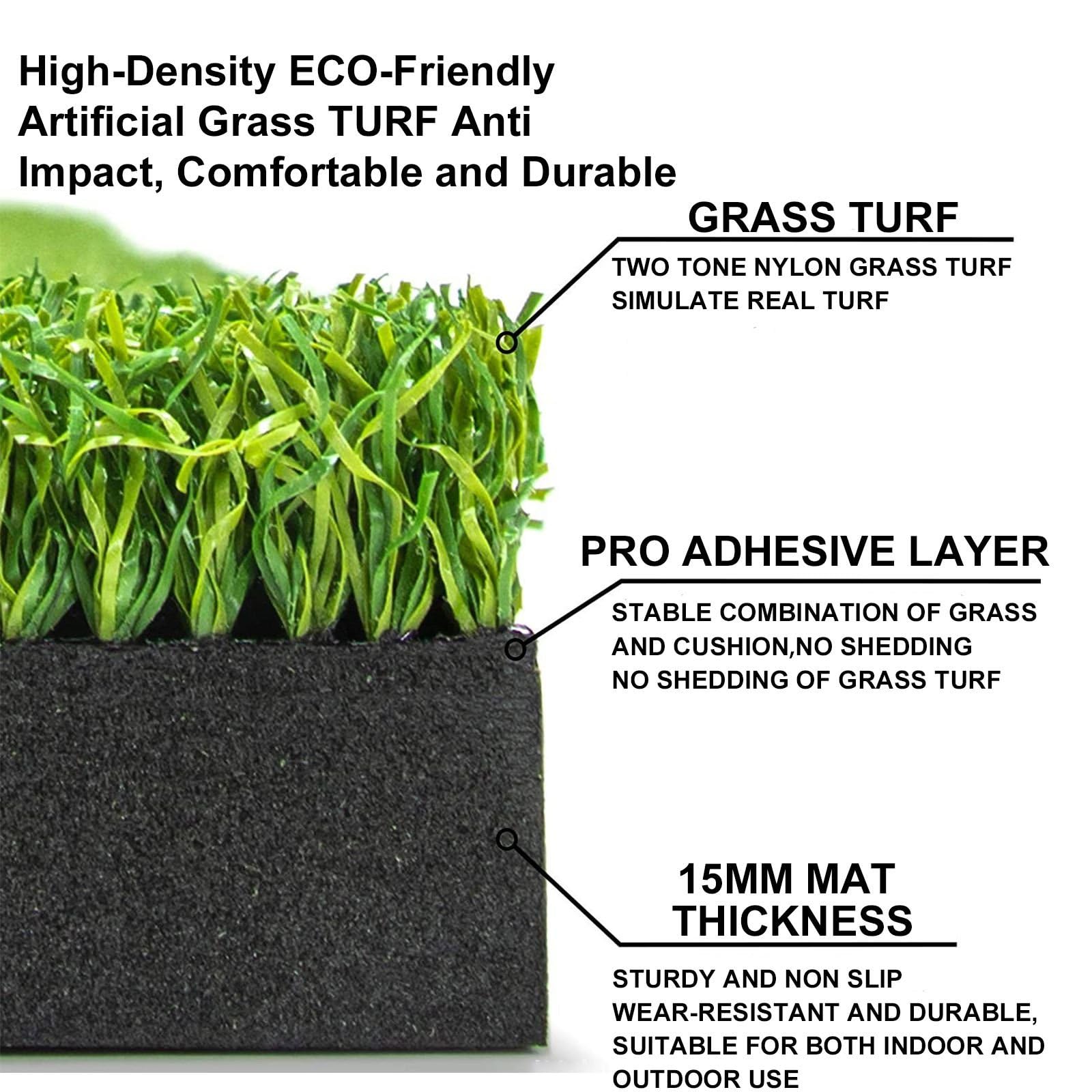 Golf Mat,5×4ft & 5×5ft & 5×3ft Golf Mats Practice Outdoor and Indoor,Artificial Two-Tone Nylon Turf with High-Stretch EVA Golf Practice Mat,Include 2 Thicknesses to Choose from 1