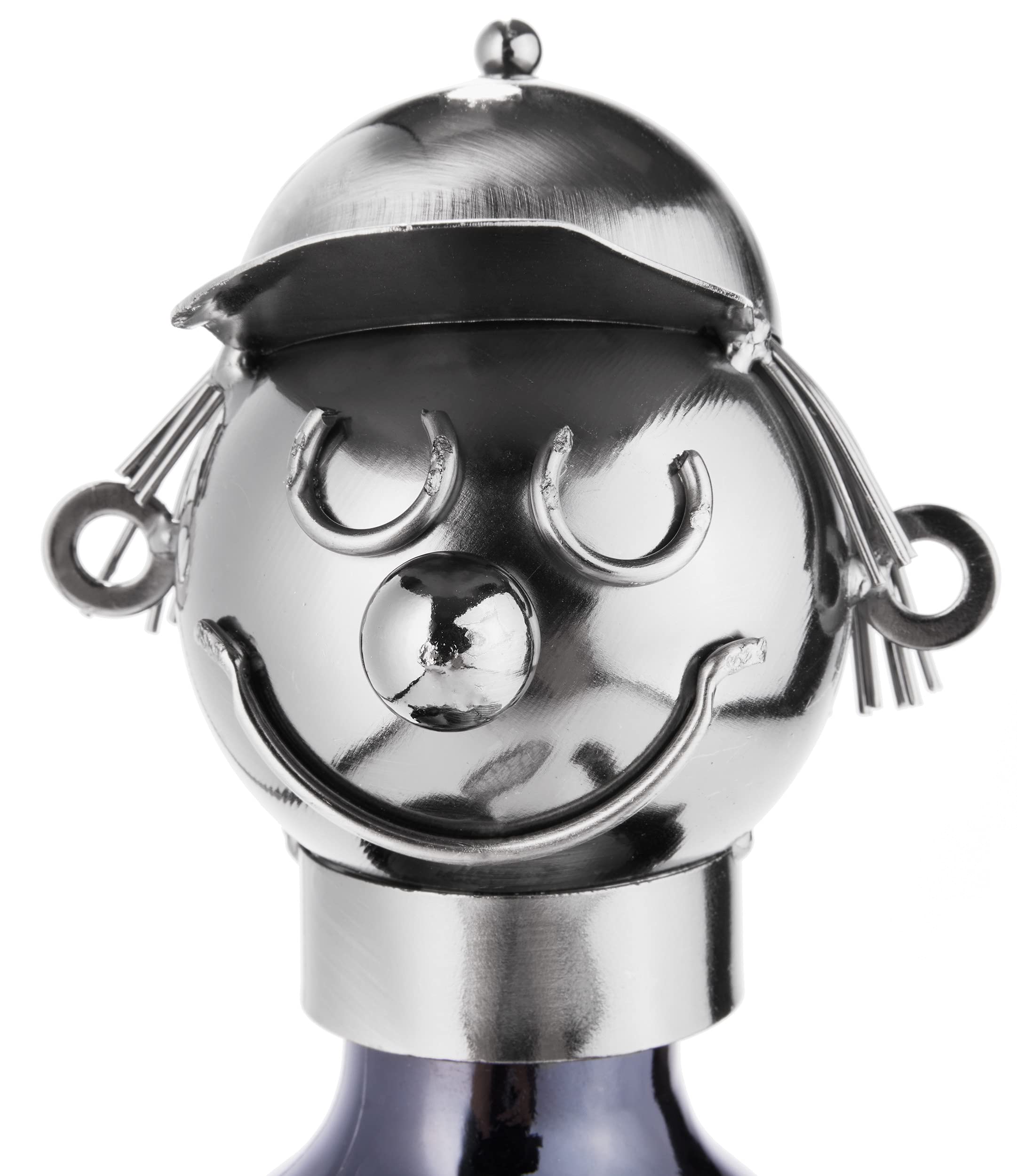 Brubaker Weinflaschenhalter Tennisspieler Metall Skulptur mit Geschenkkarte