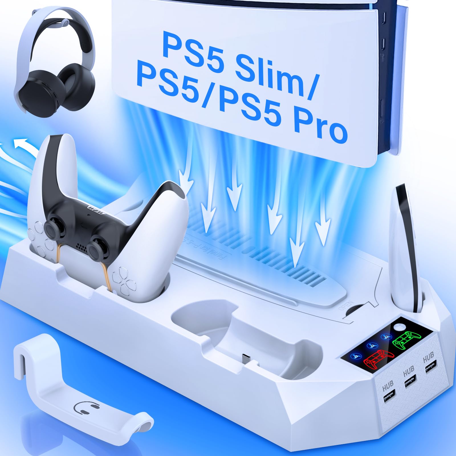 Amazon.com: PS5/Slim/Pro Cooling Station for PlayStation 5 Console 