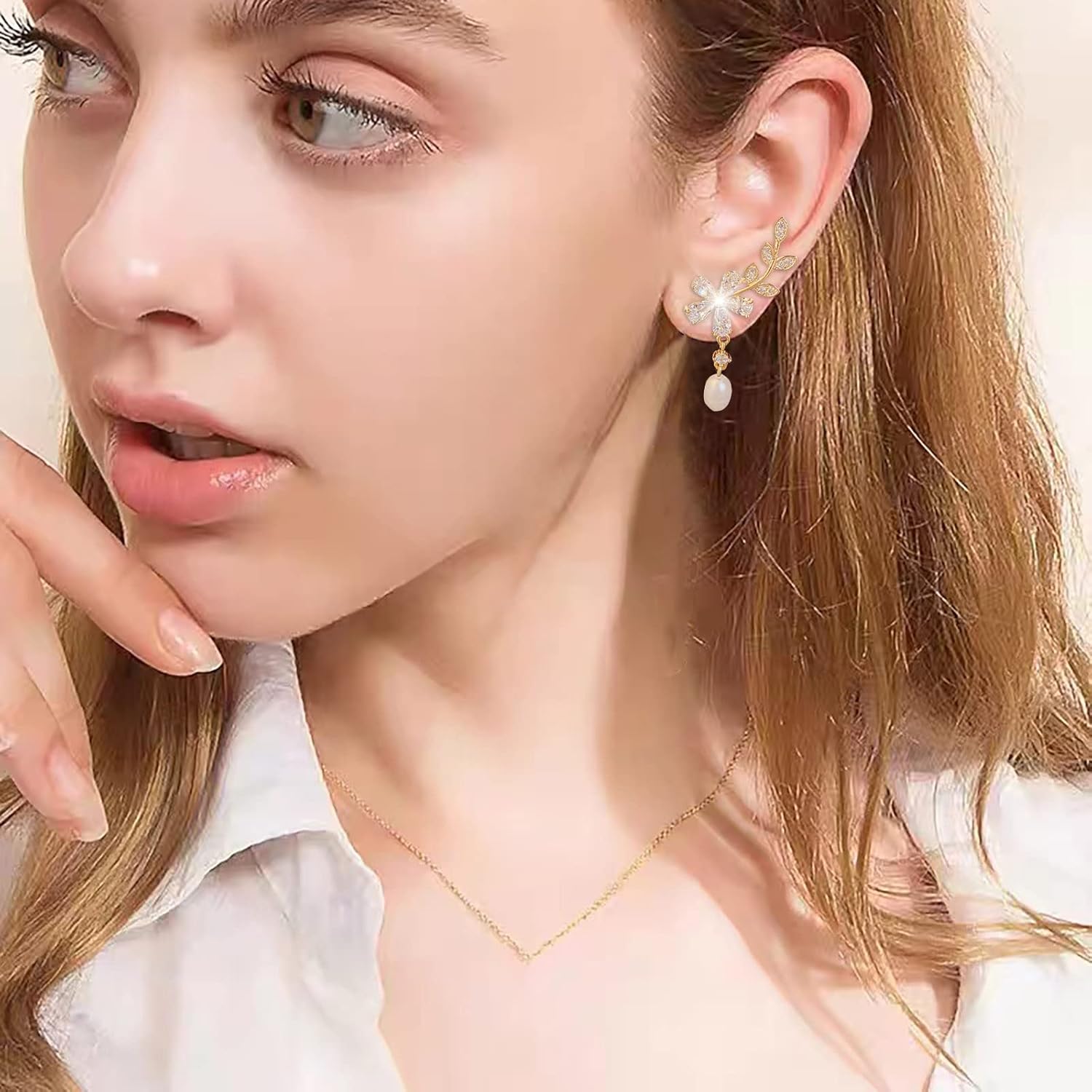 Ear Studs Micro Set Full Diamond Leaf Earrings for Teen Girls Minimalist Piercing Studs Trendy Earrings Weather Earrings The Party