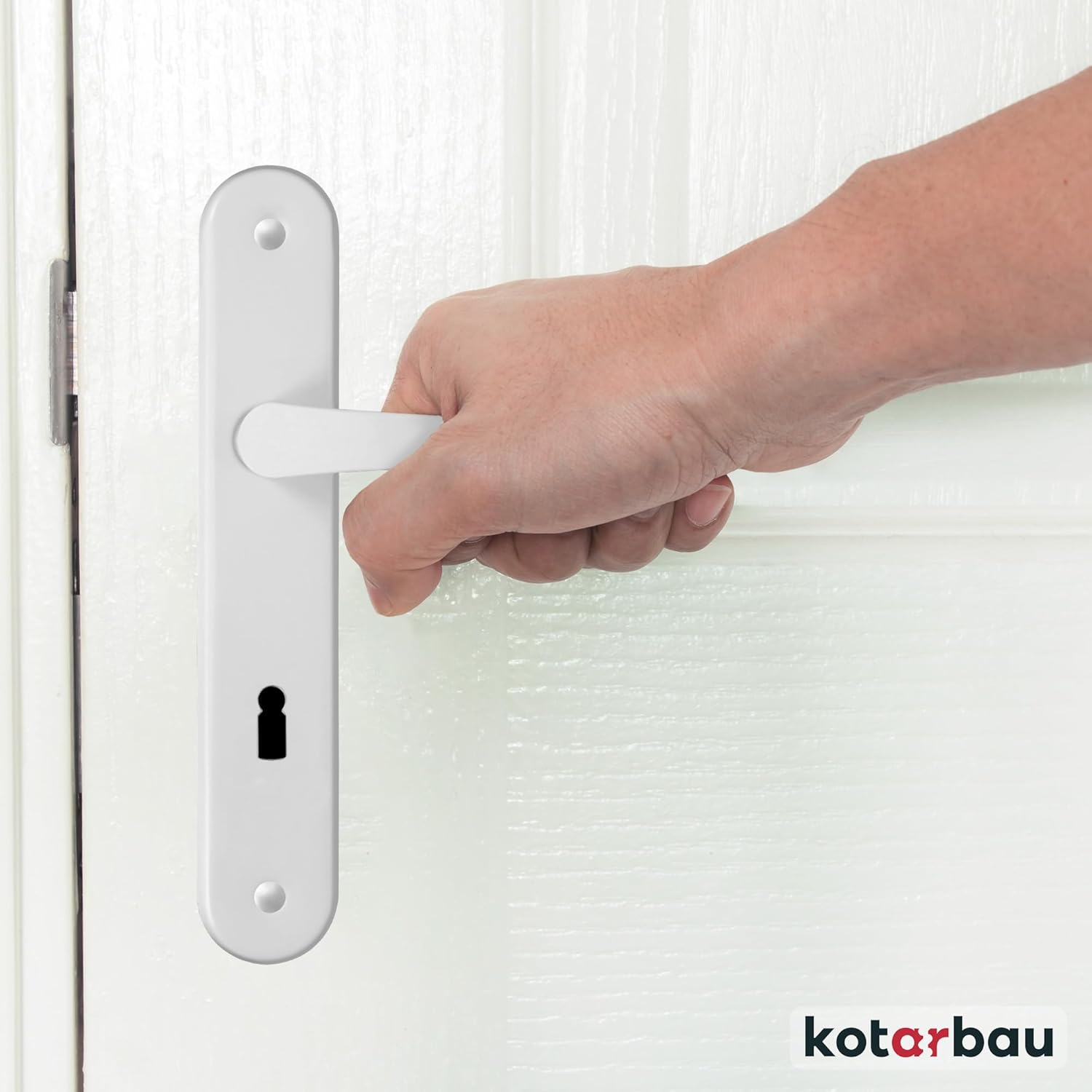 KOTARBAU Door Handle 72 mm Left Right Deadlock 5 Colour Door Fitting Door Handle Handle Set Room Door Long Plate Aluminium