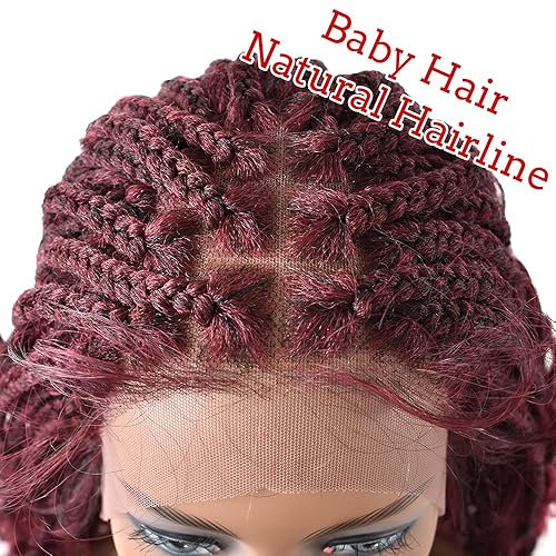 Miniatura 3 de Peluca trenzada frontal de encaje frontal suave HD de 4 34 x 12 12 pulgadas, pelucas trenzadas para mujeres negras, pelucas cortas sin nudos,