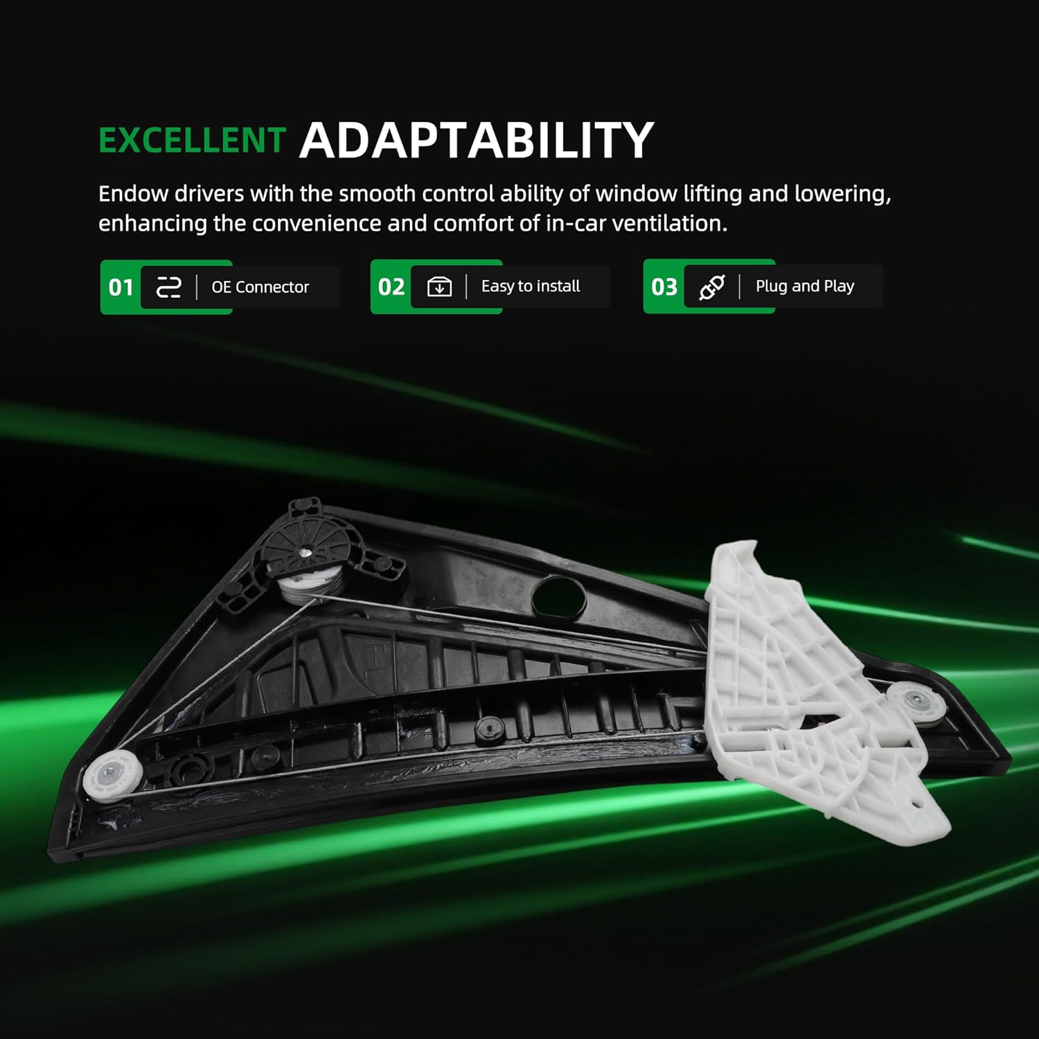 Power Window Regulator 82401-2V010,for Hyundai Veloster 2012-2017,Front Door Power Window Regulator,Front Left Side Electric Window Regulator with Motor,OE 82401 2V010 824012V010