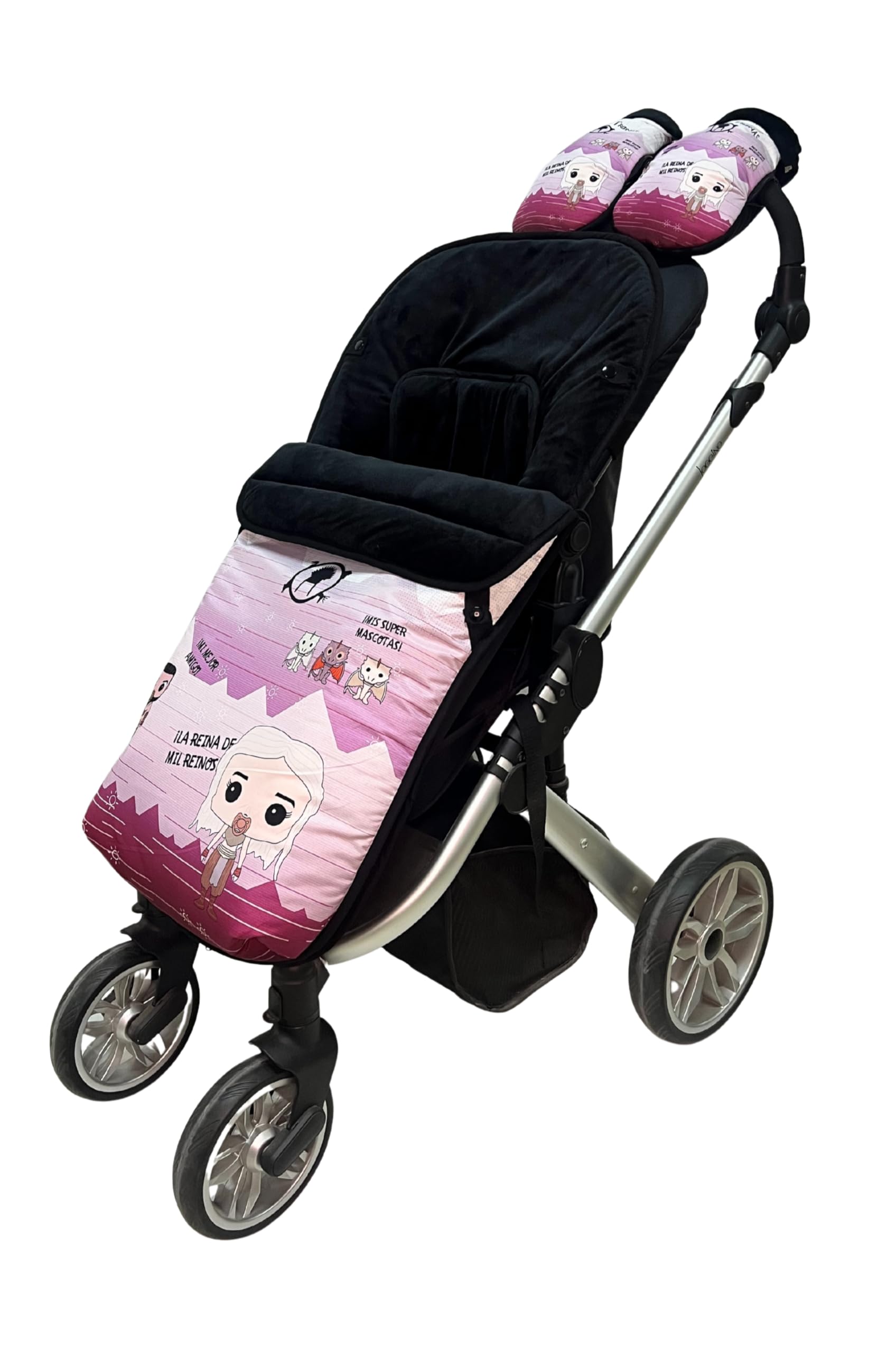Conjunto de saco más manoplas para silla de paseo universal, saco bebe invierno más manoplas con polar extrasuave, saco carro bebé impermeable, desmontable, doble apertura, resistente hasta -15 grados