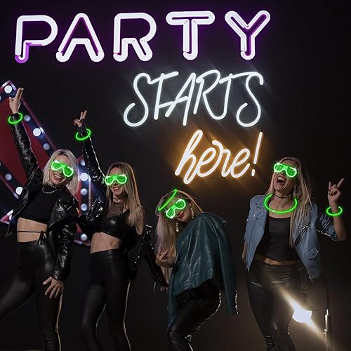 Miniatura 3 de YOFOBU 115 piezas de suministros de fiesta que brillan en la oscuridad, 100 varillas brillantes de 8 pulgadas a granel, 15 gafas, recuerdos de