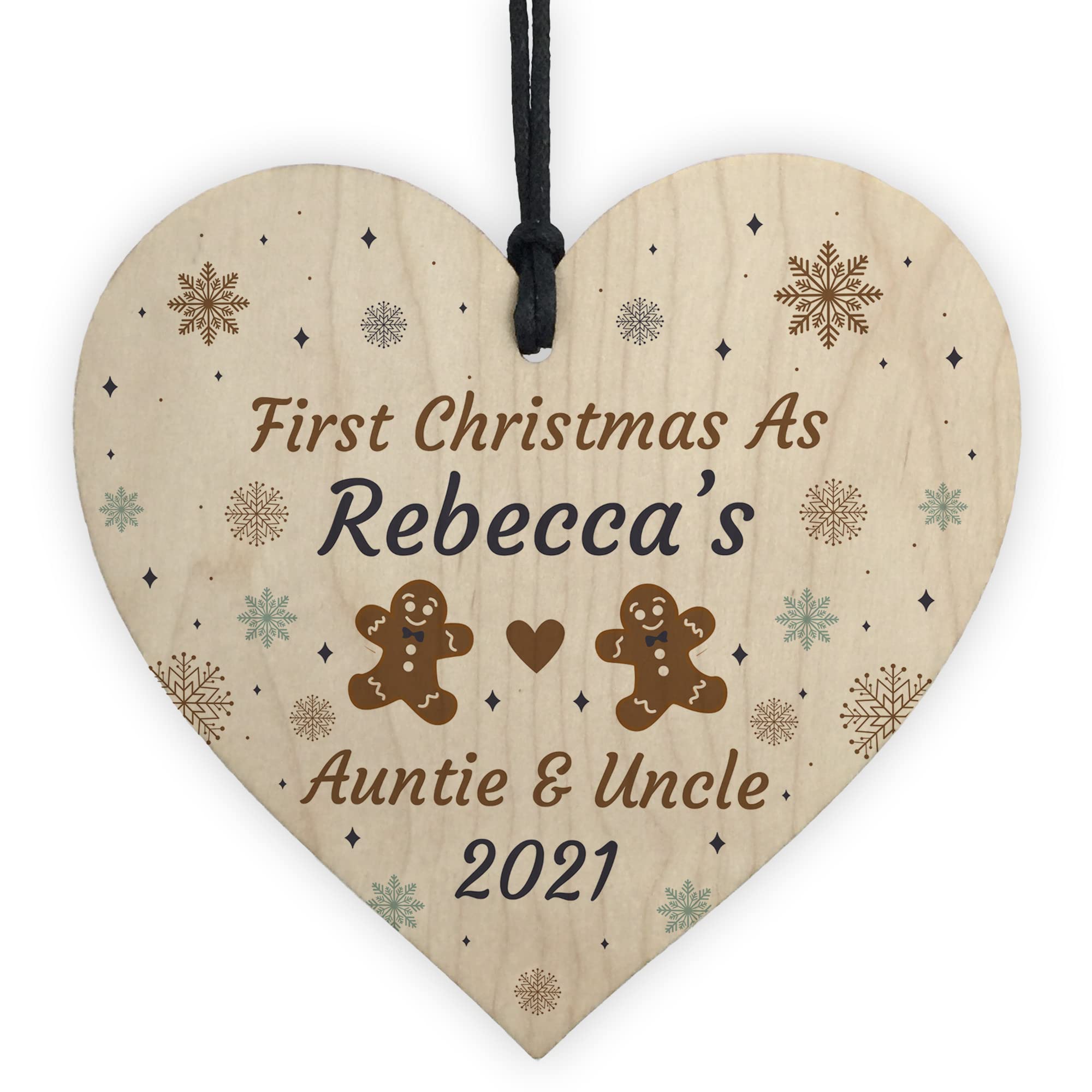 Red Ocean First Christmas As Auntie And Uncle Gift Personalised Christmas Bauble