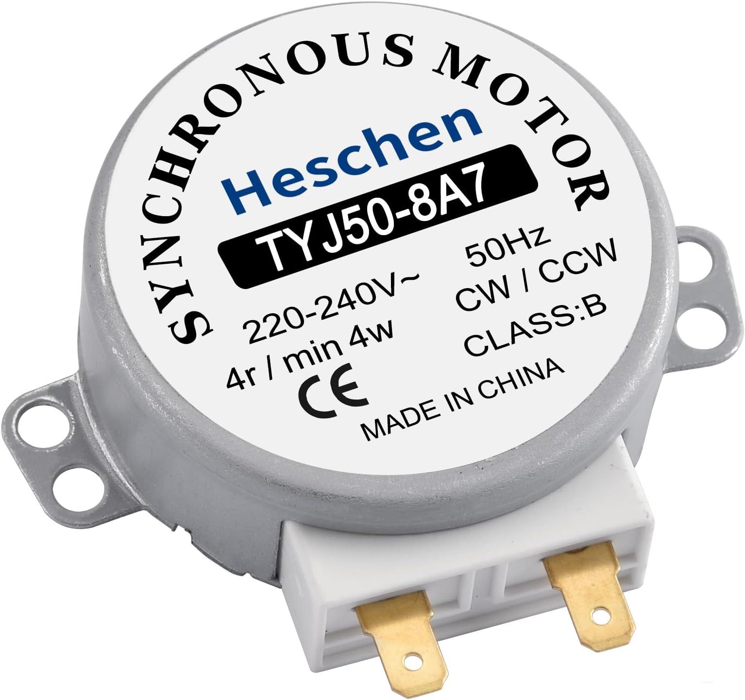 Heschen Synchronous Motor TYJ50-8A7 220-240VAC 4R/Min CW/CCW 50Hz for Microwave Oven Turn Table
