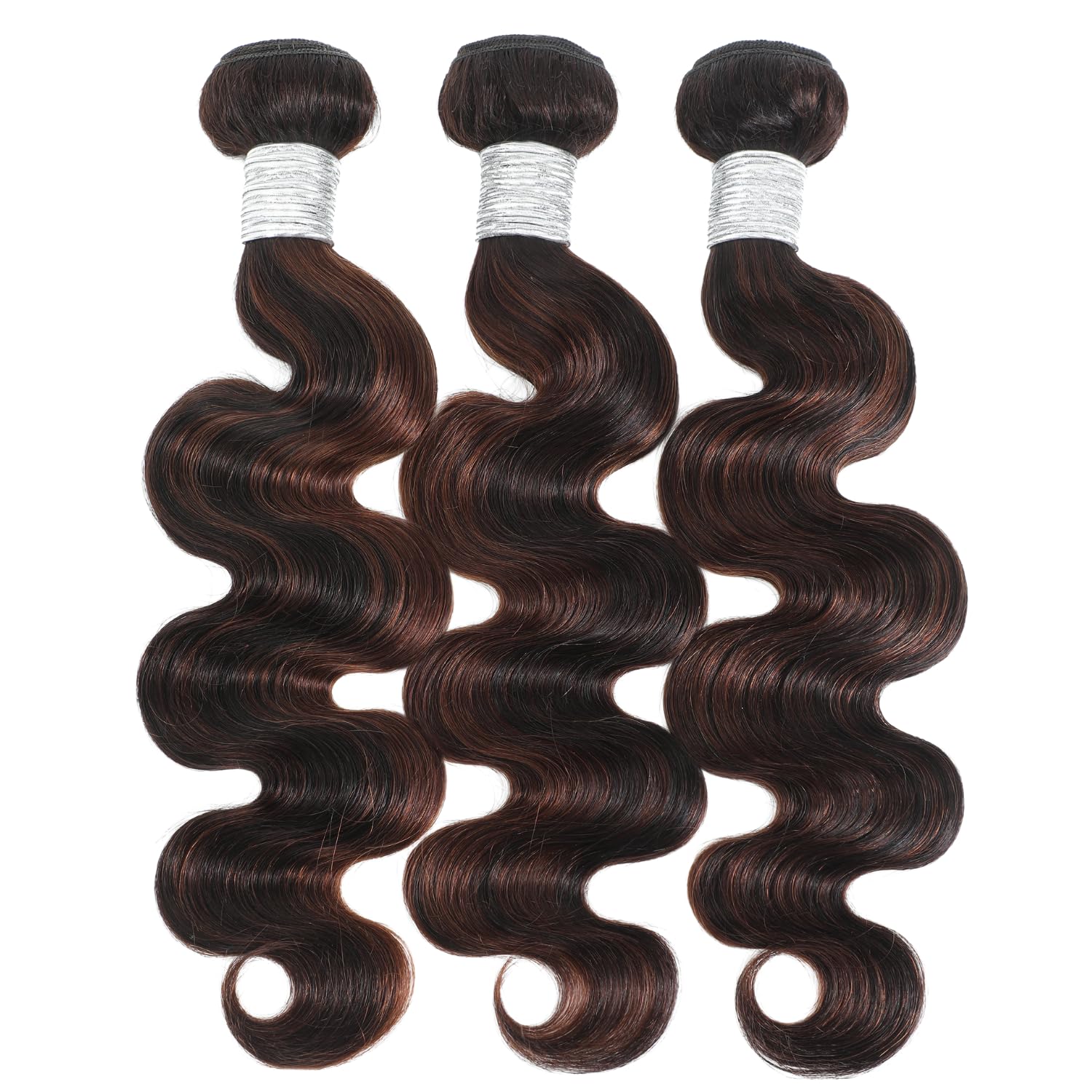 #F2/4 Dark Brown Highlight Body Wave Bundles with 2x6 Closure Human Hair 16 18 20+14, 12A Virgin Brazilian Chocolate Brown Highlighted Weave Bundles and 2x6 Hd Lace Kim K Closure Long Deep Part