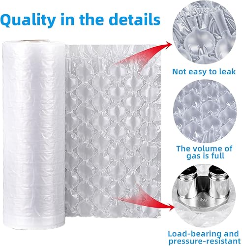 Miniatura 3 de Película de cojín de aire T-001 656FT 4 x 8 pulgadas, rollo de aire para proteger productos frágiles para el transporte, material de embalaje para
