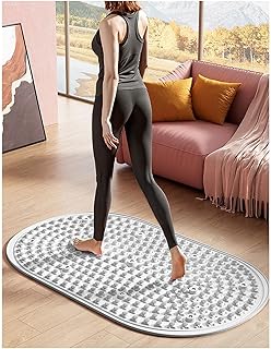 Foot Massage Mat, Soft Silicone Foot Acupressure Mats with Magnetic Therapy Pressure Point Mat Reflexology, Portable Rock Mat for Feet Fatigue Relief for Very Slow Jogging in Place(Gray,60x40cm)