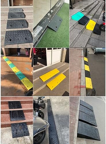 Miniatura 6 de ZJIEX Rampa de umbral de goma de 2 pulgadas y 3 pulgadas para calzadas, rampa antideslizante para silla de ruedas, rampas para sillas de ruedas