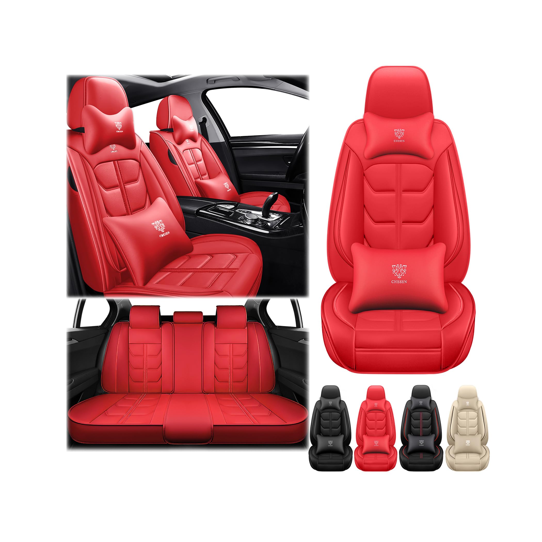 Car Seat Covers for Volkswagen Jetta 2007-2025 Full Set, Nappa Leather Vehicle Seat Protector, Stylish Waterproof Easy to Install, Breathable Auto