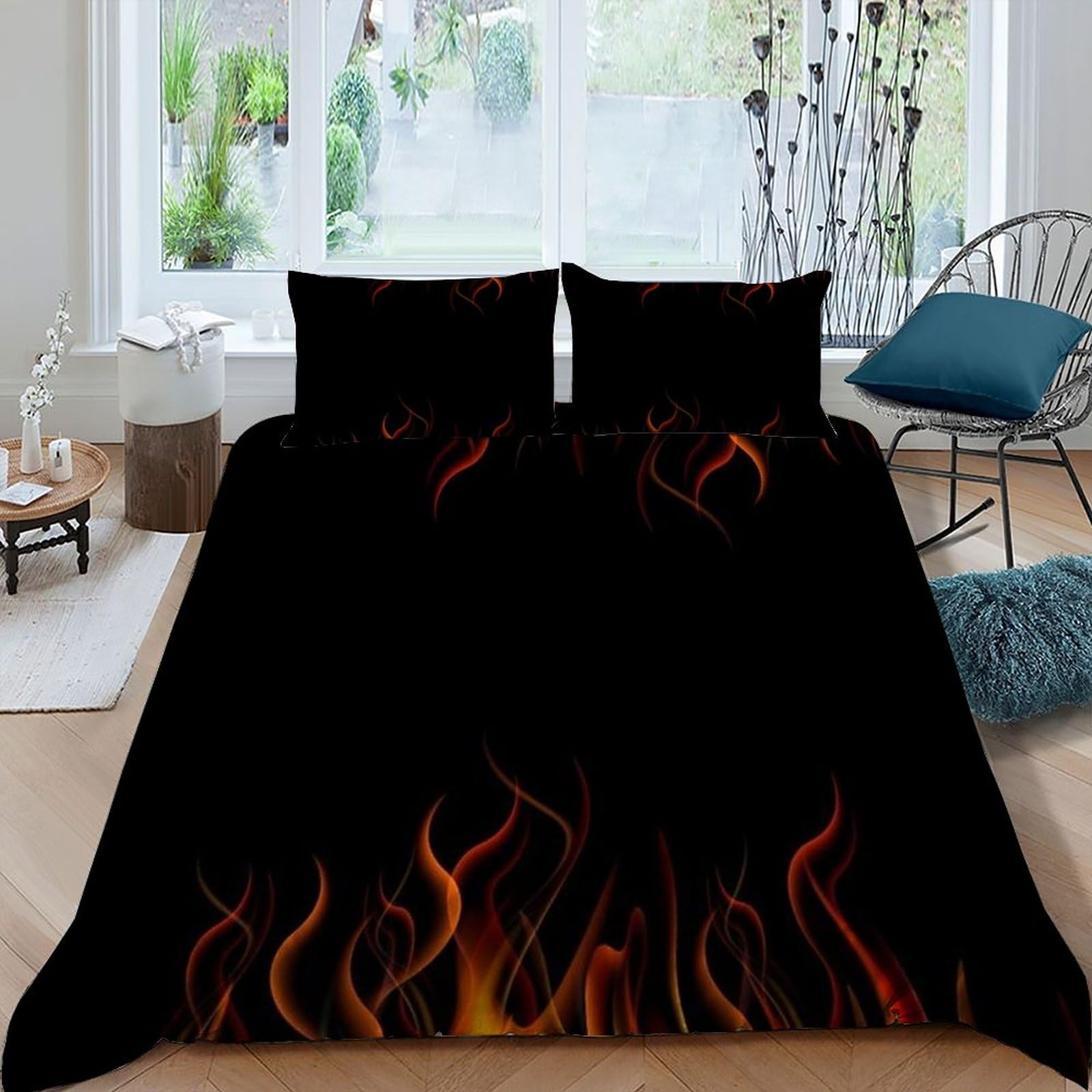 Housse de couette impression 3D animal sauvage parure lit luxe king size