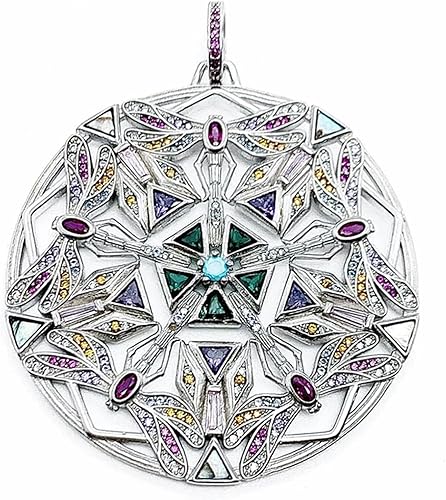 Colgante de amuleto caleidoscopio de libélula, joyería fina de plata de ley 925, regalo mágico de jardín para mujeres y niñas