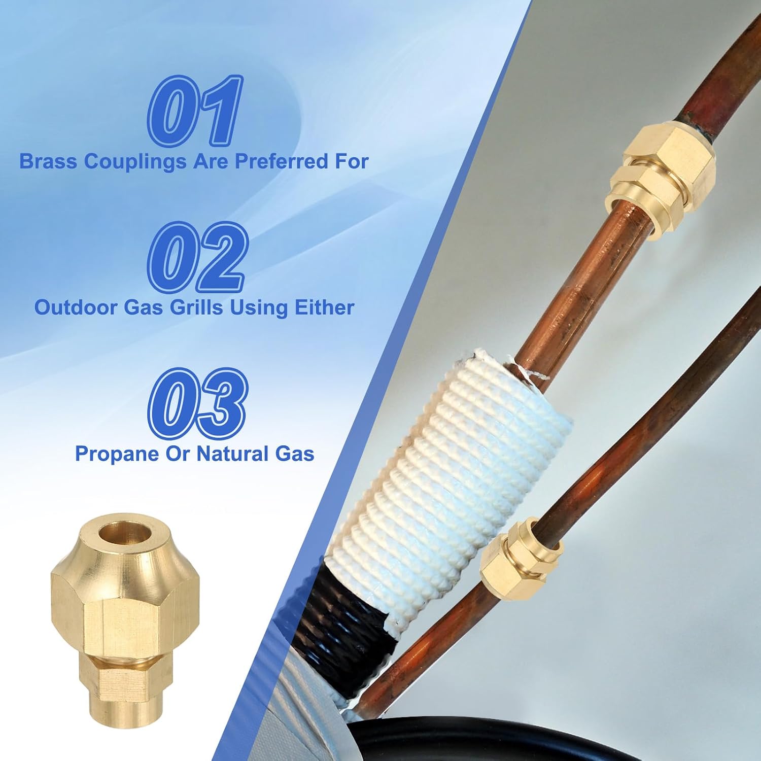 PATIKIL 2Pcs 1/4" Flare Male Thread Brass Flare Tube Fitting, Welding Pipe Adapter Connector with Nut for Plumbing HVAC Air Conditioner