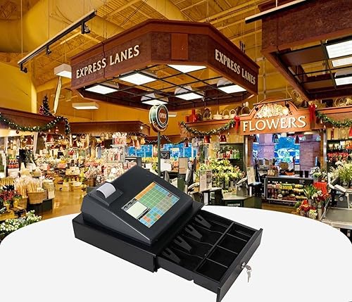 Miniatura 5 de Caja registradora electrónica para pequeñas empresas, sistema POS electrónico, caja registradora, caja registradora, todo en uno, pantalla táctil