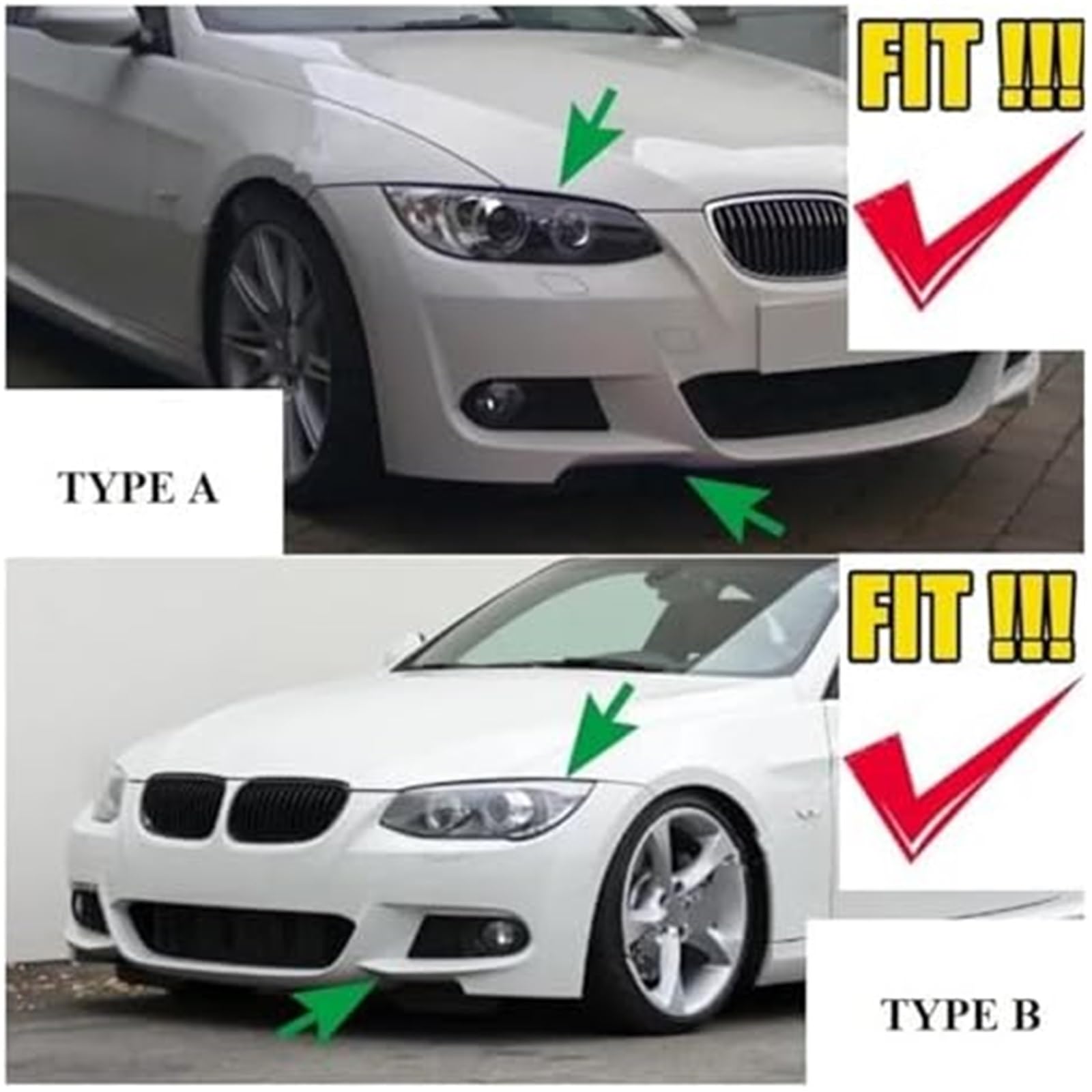 Splitter 2 szt. przedniego zderzaka Splitter Lip, do BMW, E92 E93 Facelift Tech 320i 320i 320d 330i 330d 335i Sport 2010-2013 Bodykits Tuning Lip Splitter (Carbon Look) Rozdzielacz samochodowy(B