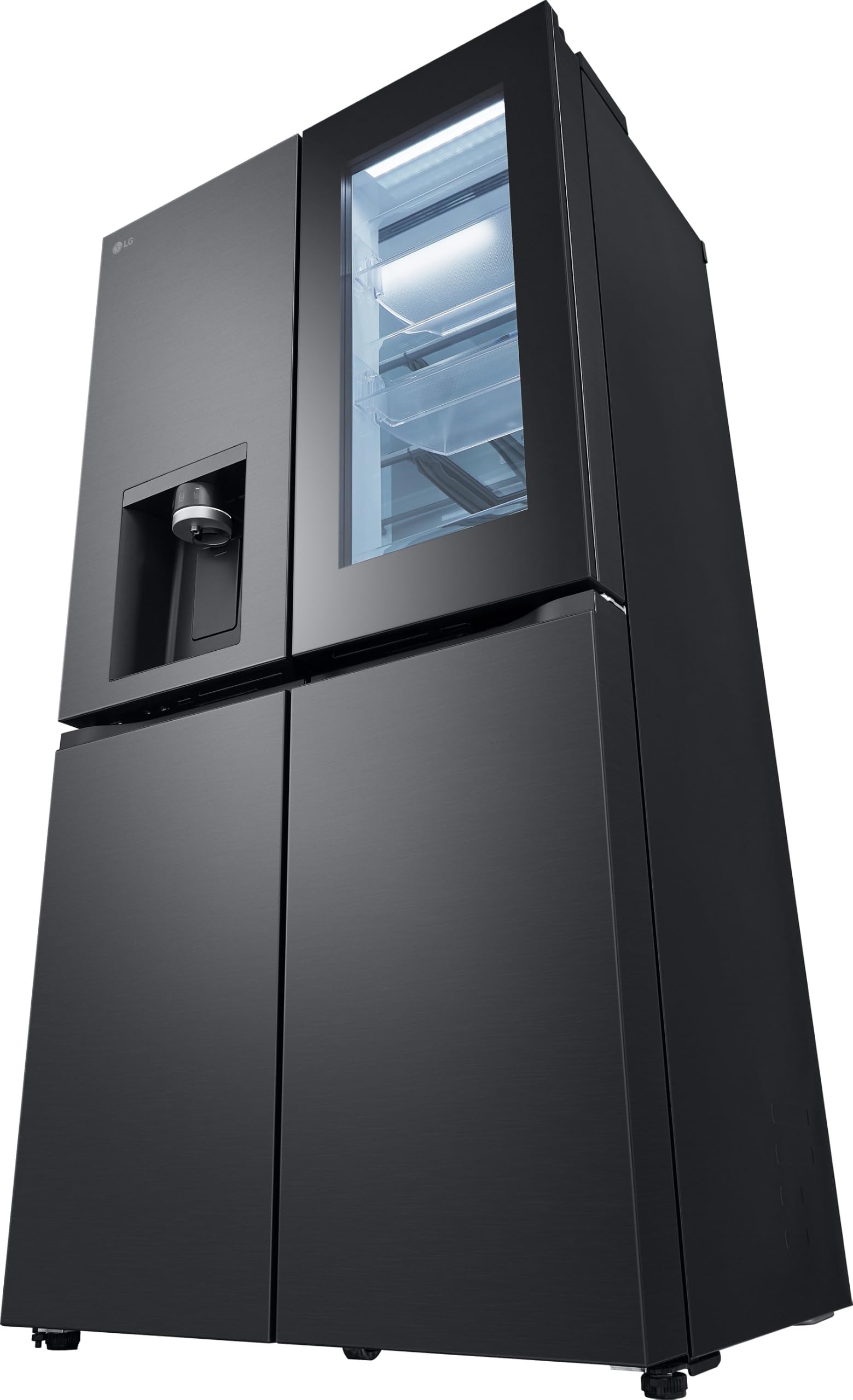 LG GMG960EVEE Multi-Door Kühlschrank mit Gefrierfach (638 L, Energieklasse E) mit InstaView und Craft Ice, Eis- und Wasserspender, Total No Frost, Silber