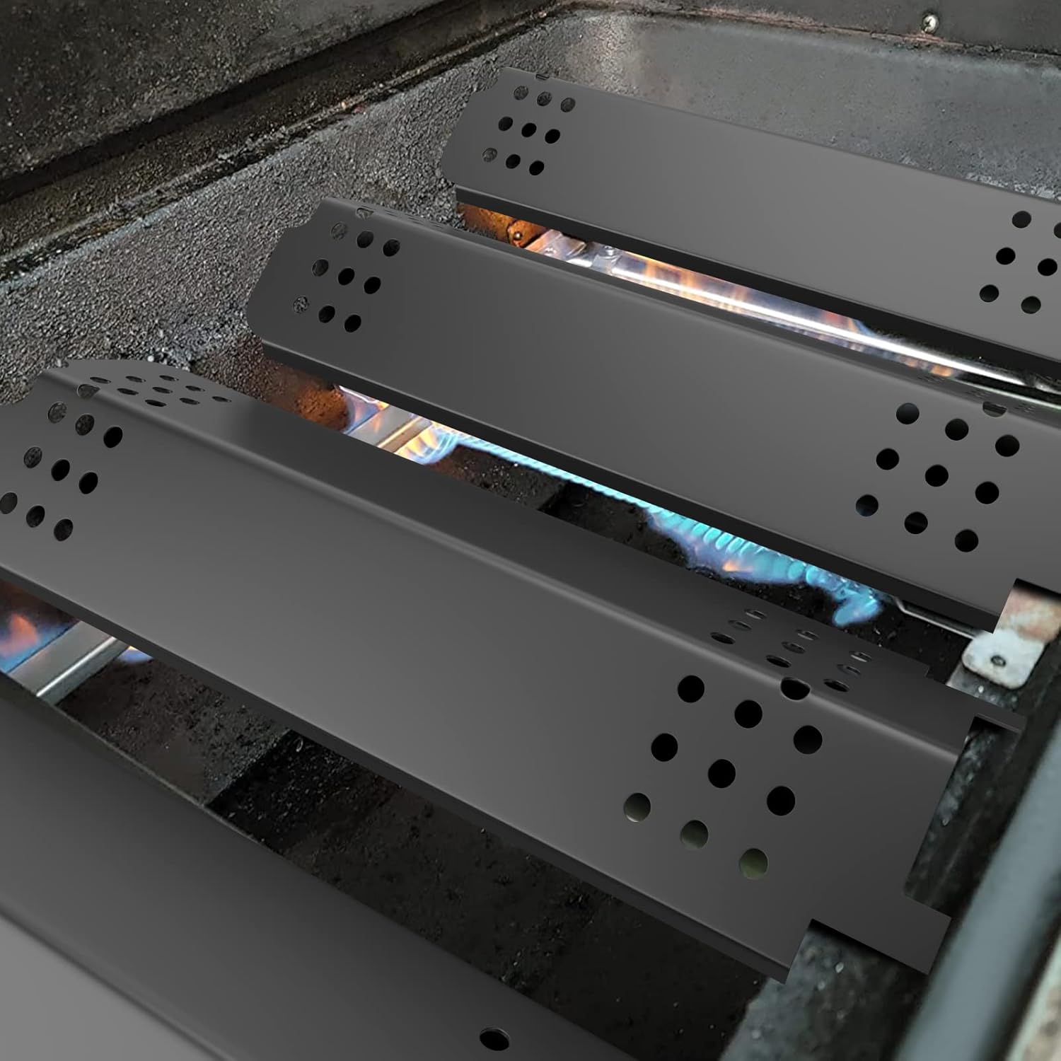 Grill Replacement Parts Repair Kit for Char-Broil Classic 360 3-Burner 463742418 463773717 463773817 46377391,Grill Burners,Heat Plates and Crossover Tubes for Char-Broil G215-0203-W1 G320-0200-W1A