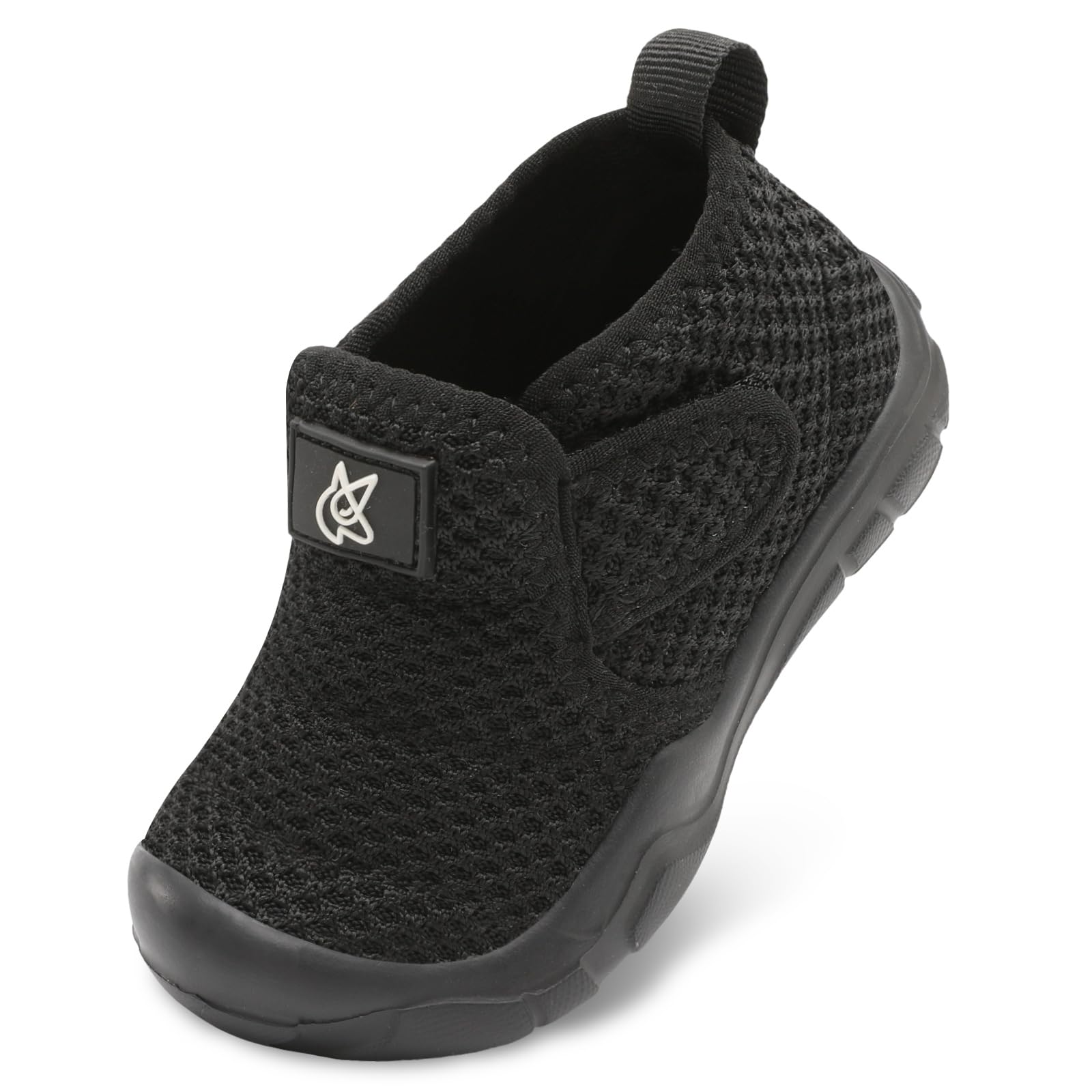 QFH Toddler Shoes Boys Girls Sneakers Comfy Barefoot Shoes Kids Adjustable Hook and Loop Walking Shoes Wide Toe Box Breathable Shoes