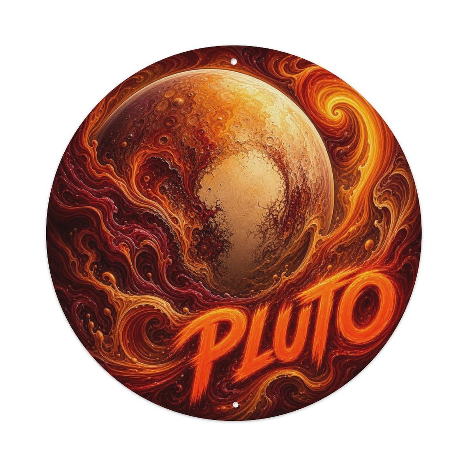 Pluto Dwarf Planet Solar System Celestial Universe Metal Tin Sign