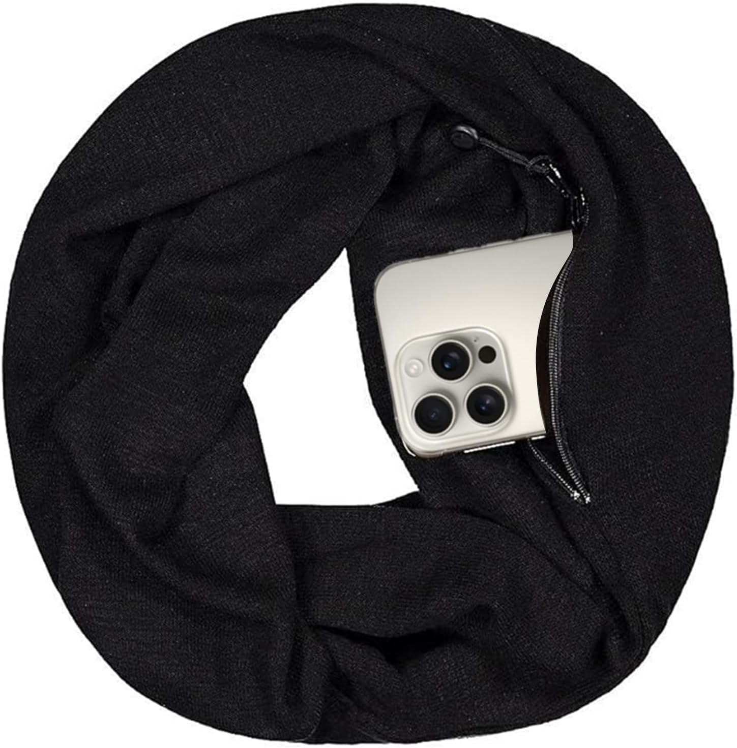Pop Fashion Infinity Scarf with Hidden Zipper Pocket - Fashion Scarves for Women Lightweight