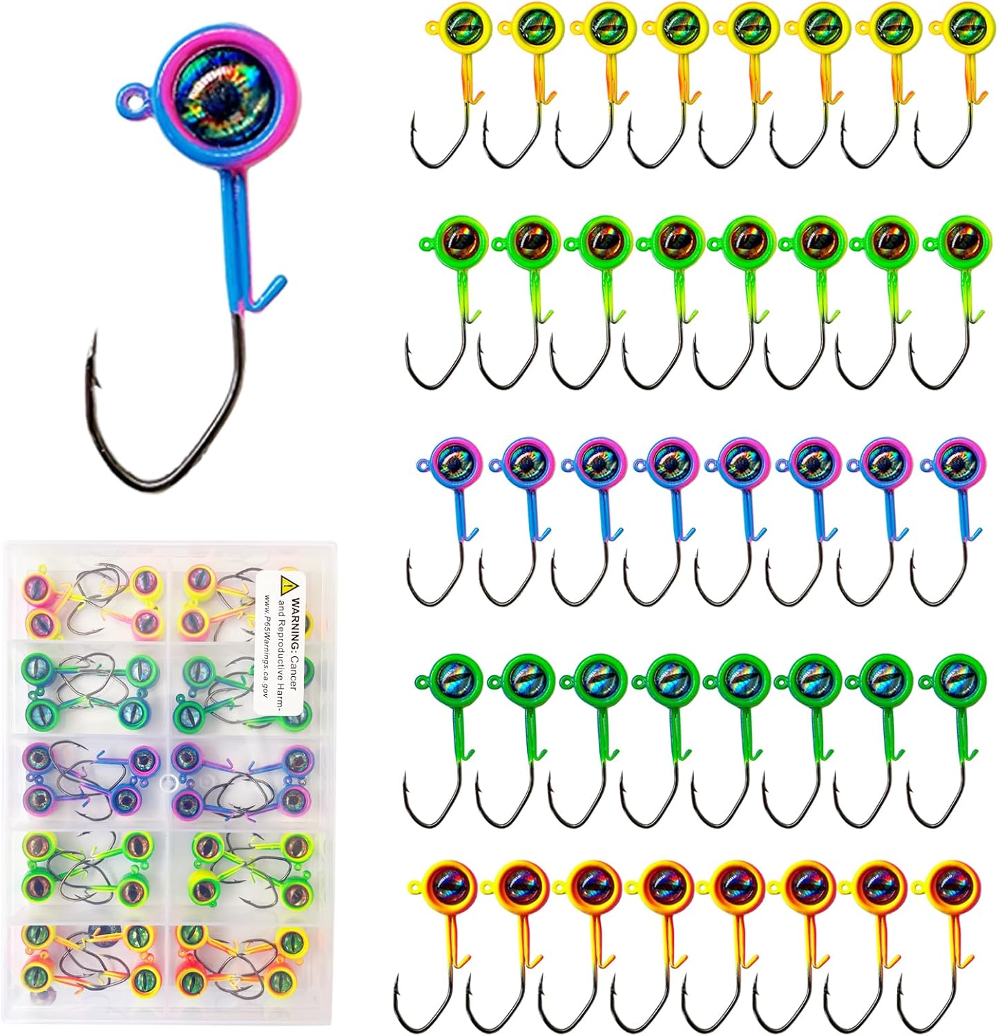Crappie Jig Heads, 40packs Fishing Jig Heads Hooks Swimbait Jig Head 1/32oz 1/16oz 1/8 oz Fishing Jigs Heads for Crappie Bass Fishing