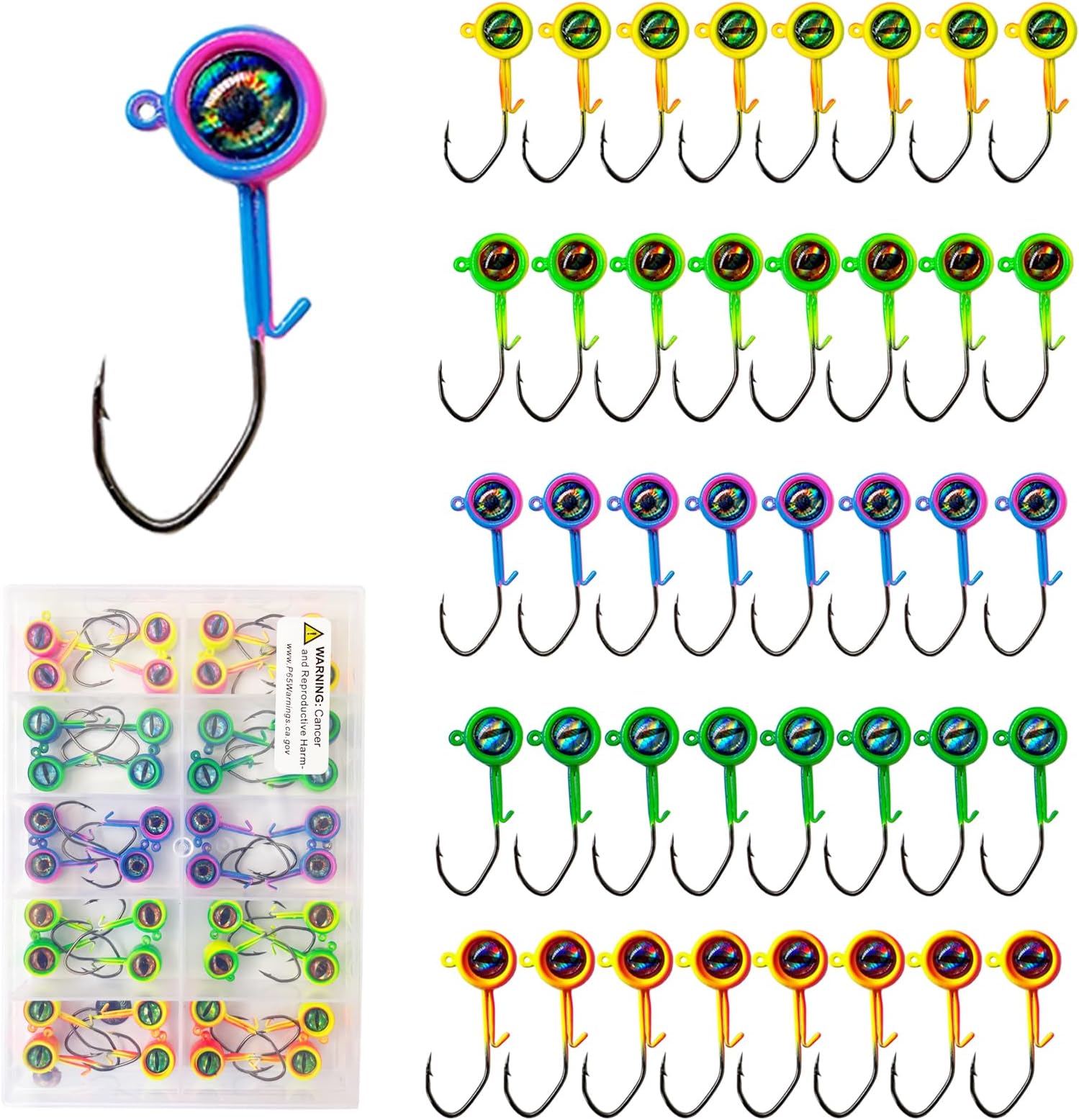 Crappie Jig Heads, 40packs Fishing Jig Heads Hooks Swimbait Jig Head 1/32oz 1/16oz 1/8 oz Fishing Jigs Heads for Crappie Bass Fishing
