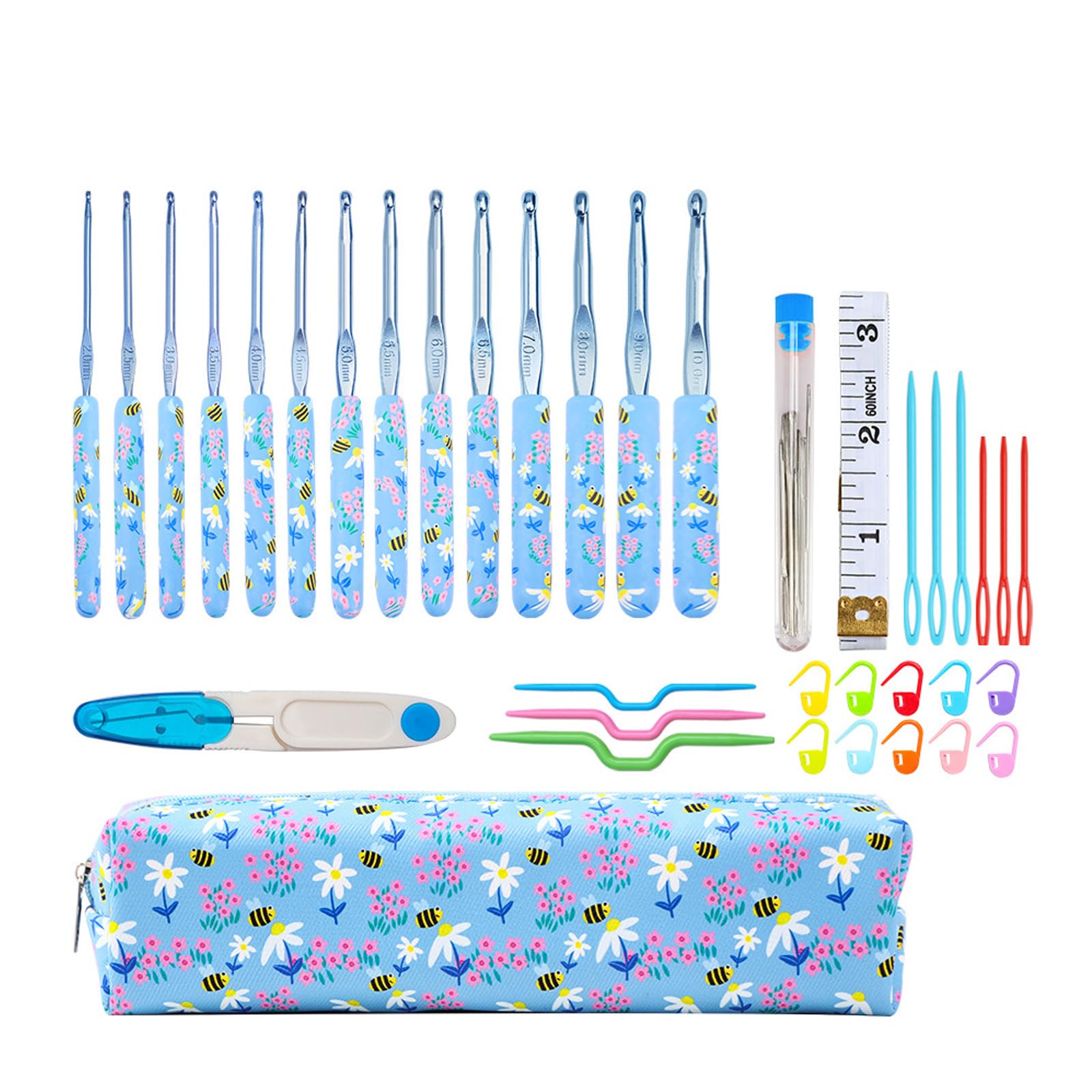 9 / 12Pcs Ergonomic Crochet Hook for Beginner Knitting Sweater 2.0mm-6.0mm or 28 Ergonomic Grip Crochet Hook Beginner Knitting Needle