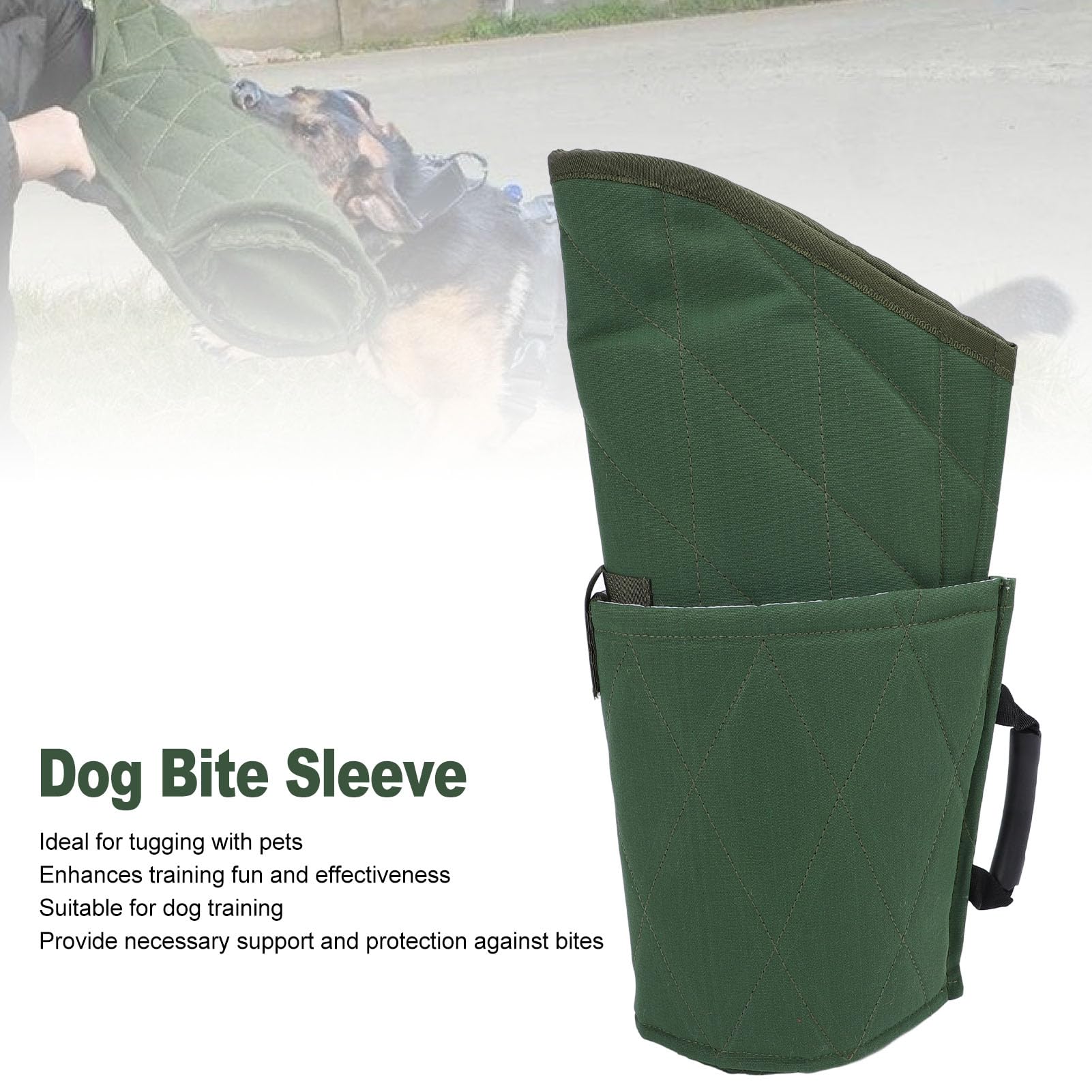 Fockety Manga de Mordedura de Perros, Juguete de Almohada, Protección contra la Protección del Brazo Set de Entrenamiento de Mordedura de Perros, Juguete de Remolcador de Perros (Verde)