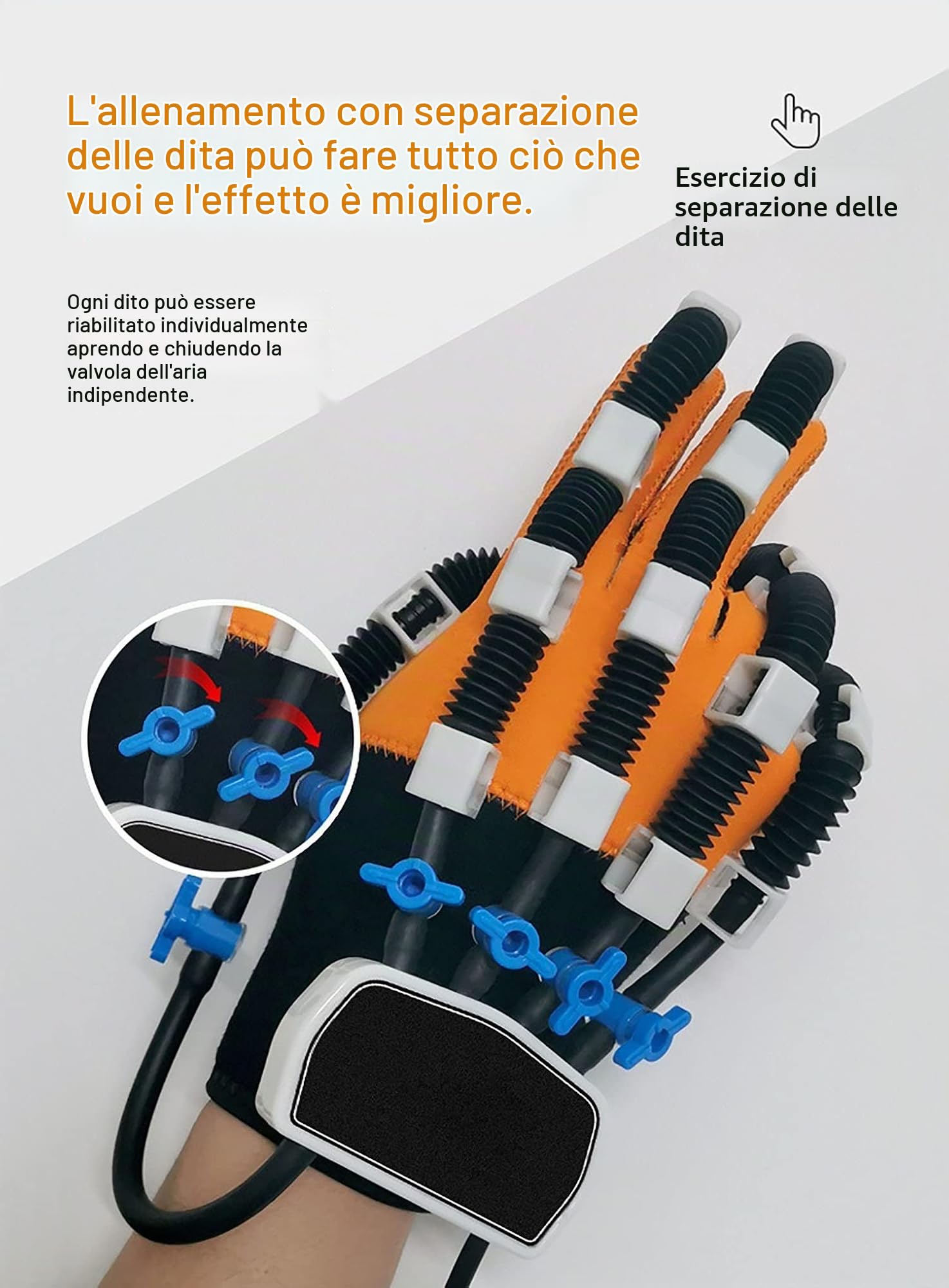 Guanti Per Robot Per Riabilitazione, Guanti Per Riabilitazione Con Dita Per Pazienti Con Ictus Emiplegia, Protezione Per Tutore Per Raddrizzare Le Dita, Per Pazienti(Size:codice L,Color:mano sinistra)