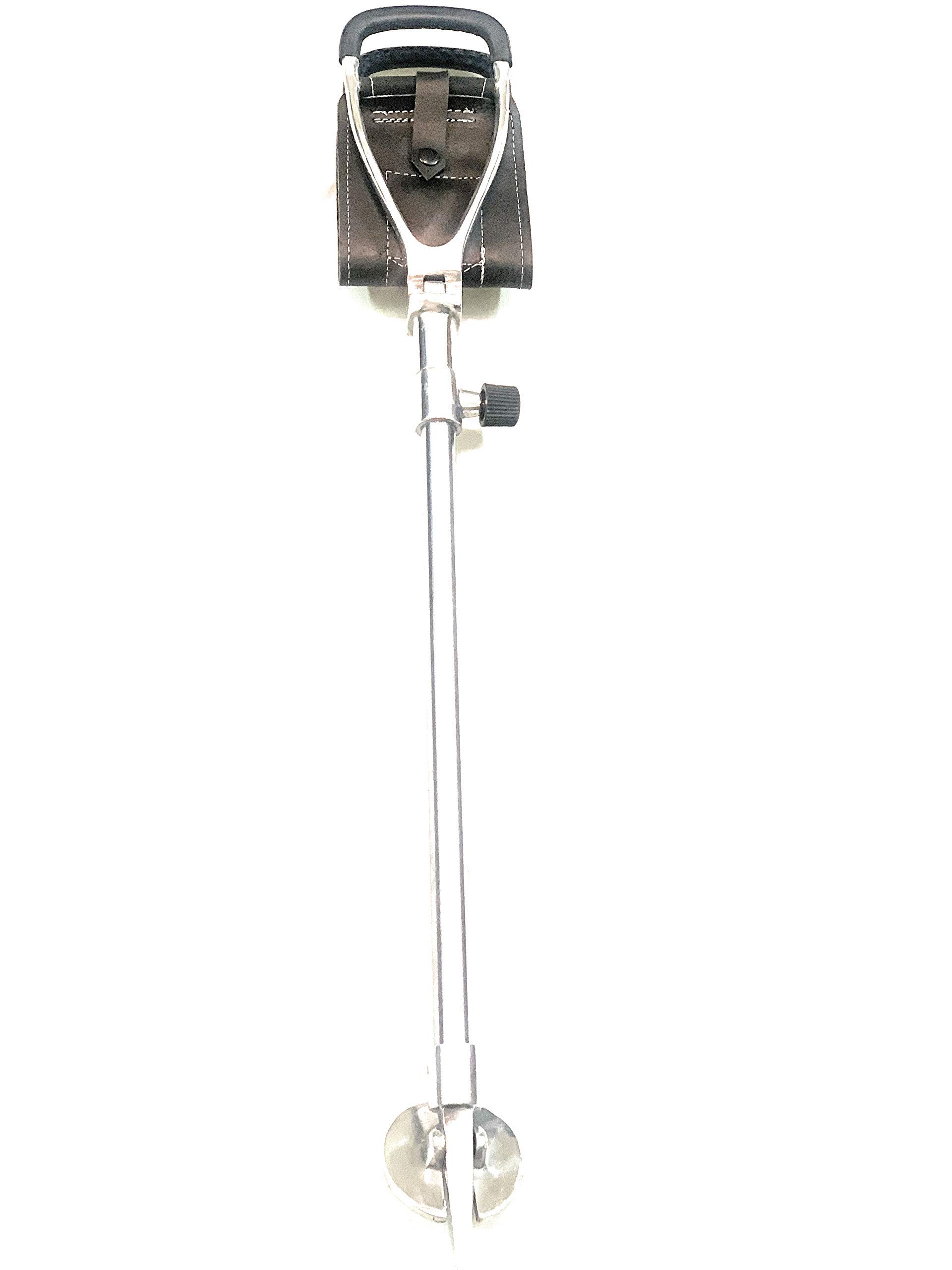 Bastones de asiento ligeros para caminar, silla de caza, silla de pesca, hecha de aluminio y cuero