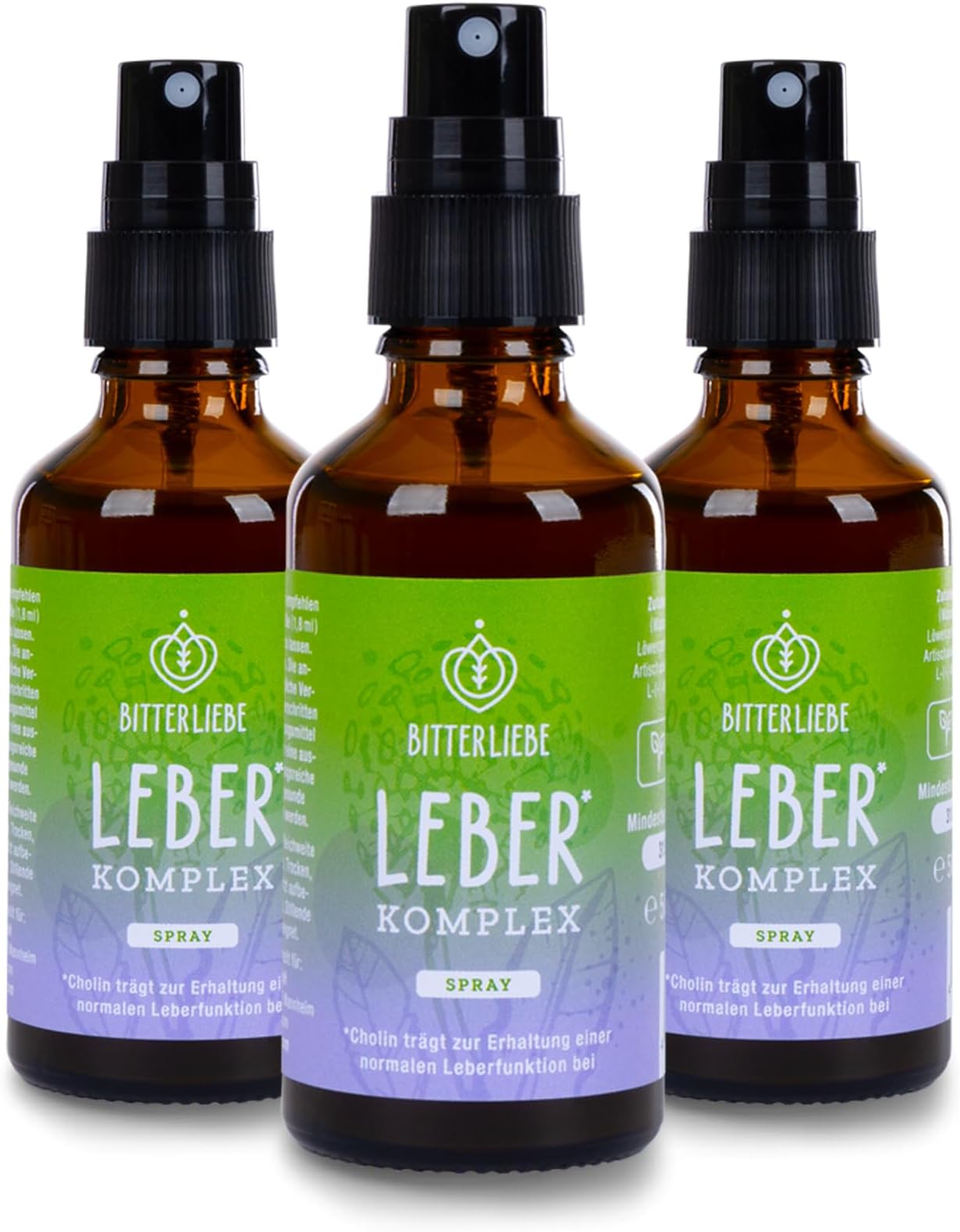 BitterLiebe® Liver Complex Spray - Liver Treatment *, Natural Support of Liver Function * with Choline - High Dose with Milk Thistle Artichoke Dandelion and Bitter Substances