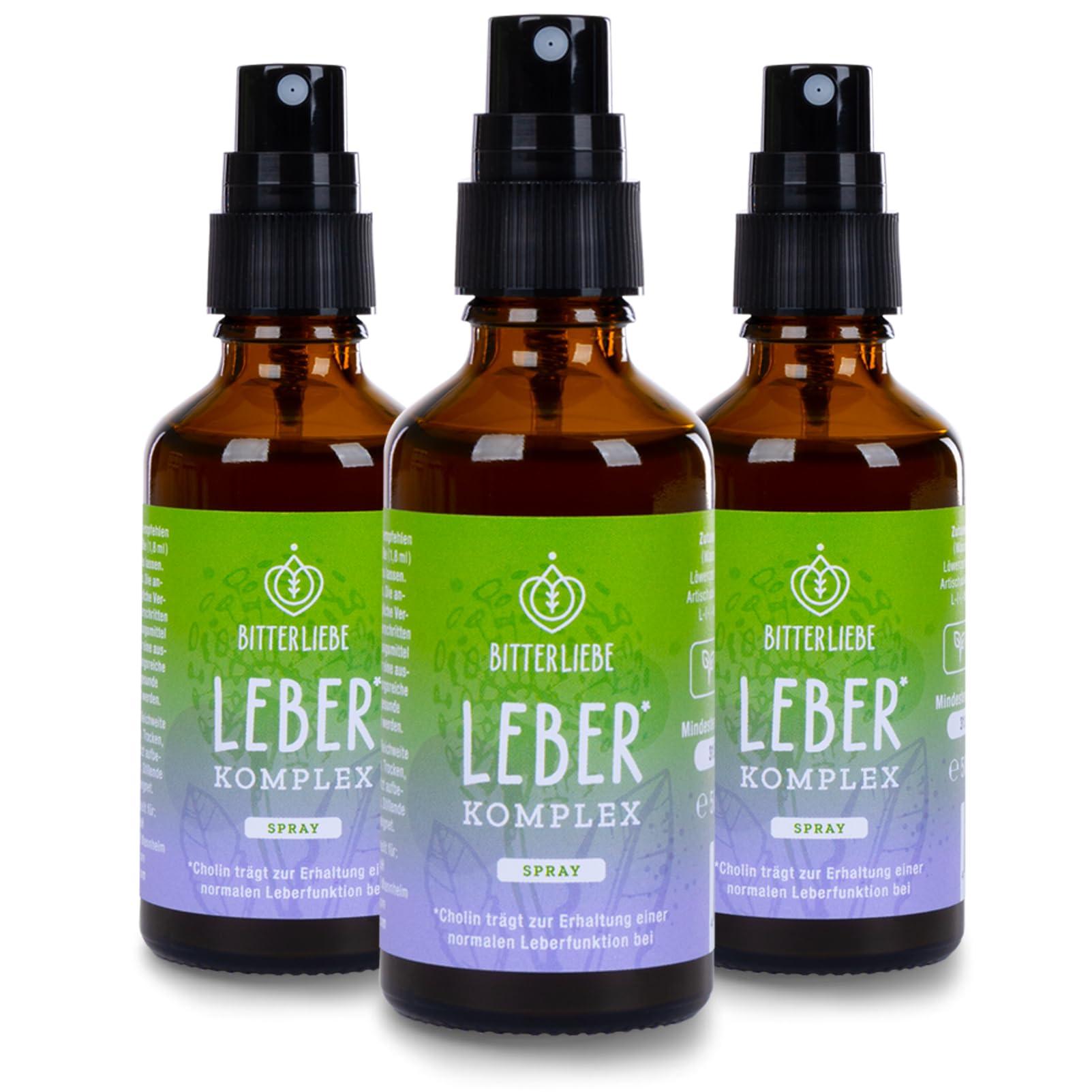BitterLiebe® Liver Complex Spray - Liver Treatment *, Natural Support of Liver Function * with Choline - High Dose with Milk Thistle Artichoke Dandelion and Bitter Substances