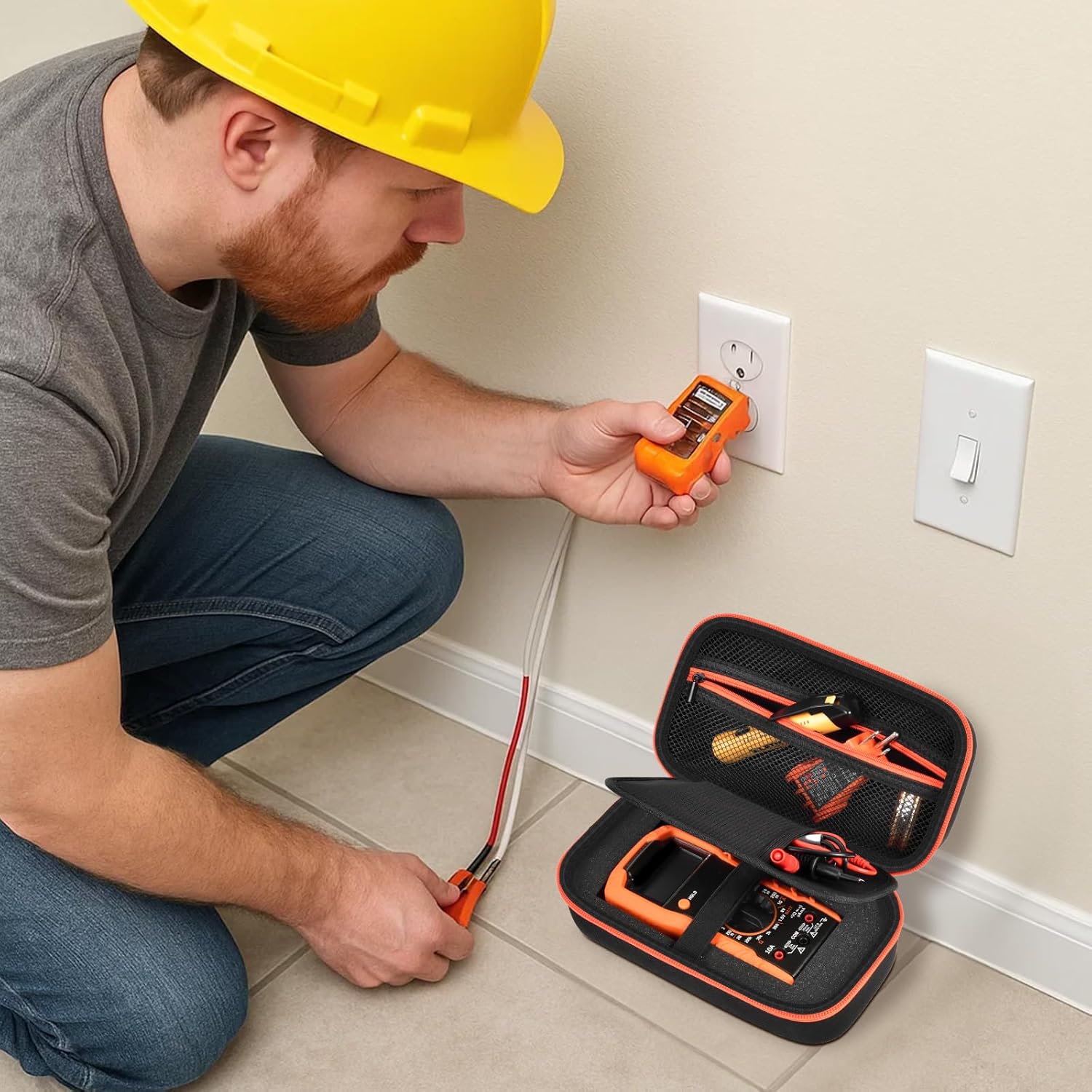 Case Compatible with Klein Multimeter MM325 MM300(69149P) Multi Meter Testers, Storage Carrying Organizer for Electrical Test Kit Voltage/Outlet Tester, Wire Stripper, Leads & Batteries (Box Only) (S) - Image 8