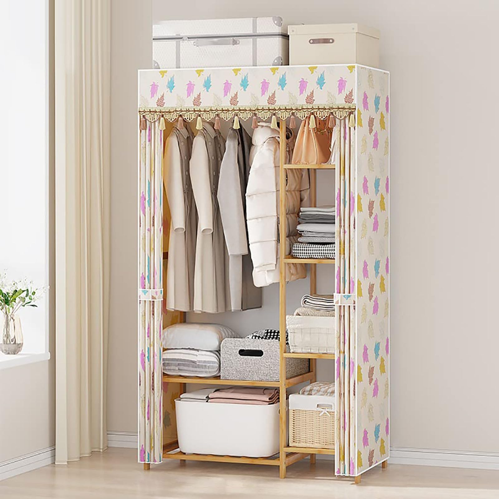 Portant penderie à vêtements robuste et multifonctionnel porte manteau