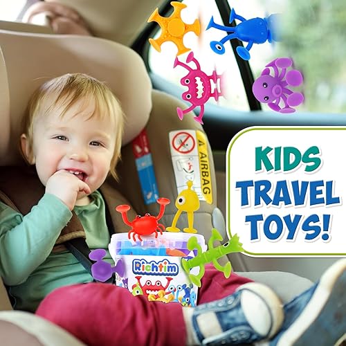 Miniatura 4 de Juguetes de viaje para niños 32 piezas de juguetes de baño con succión para niños pequeños, juguetes de baño sin moho, juguetes de viaje para niños,