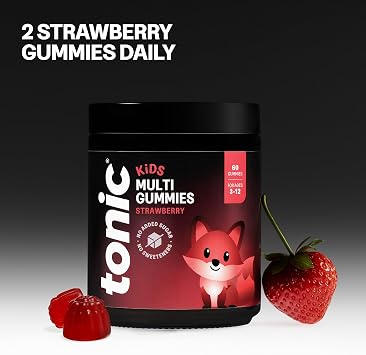 Tonic Health Kids Multivitamin Gummies - 14 in 1 (120 Count) | Two tasty gummies a day with14 vitamins and minerals. Supports growth, bones and immunity. No added sugar.