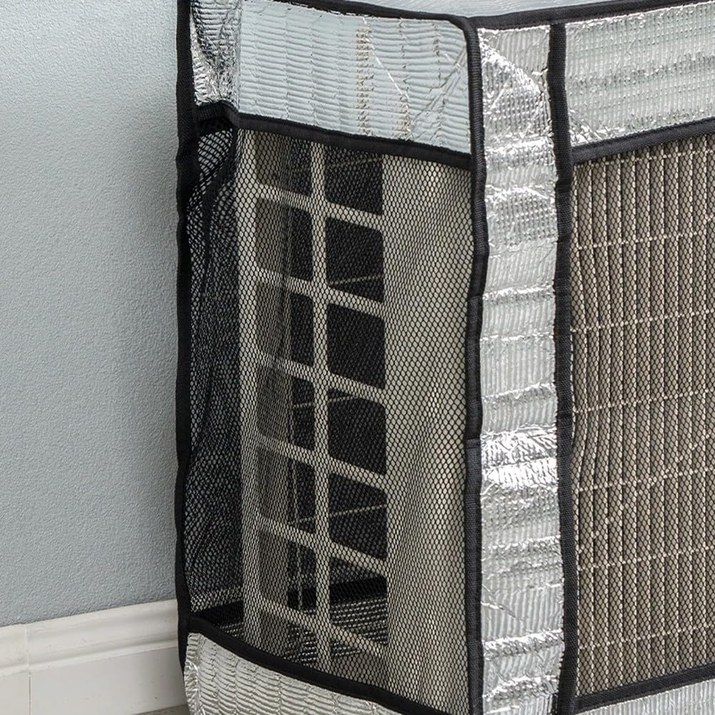 Housse de protection pour climatiseur portable, imperméable en feuille d'aluminium pour climatiseur portable, contre la lumière directe du soleil, la neige (96 x 40 x 70 cm)