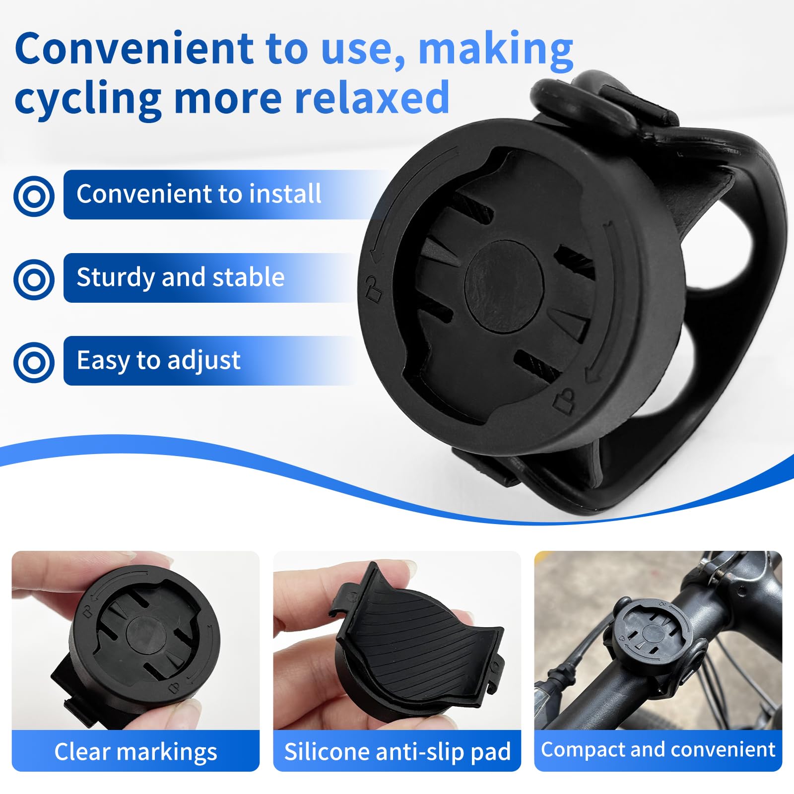 Obracany o 360° uchwyt na komputer rowerowy do Garmin – uchwyt rowerowy na wspornik rowerowy, uchwyt na tylne światło i tachometr do Garmin Edge, Varia, uchwyt rowerowy do rowerów wyścigowych i MTB